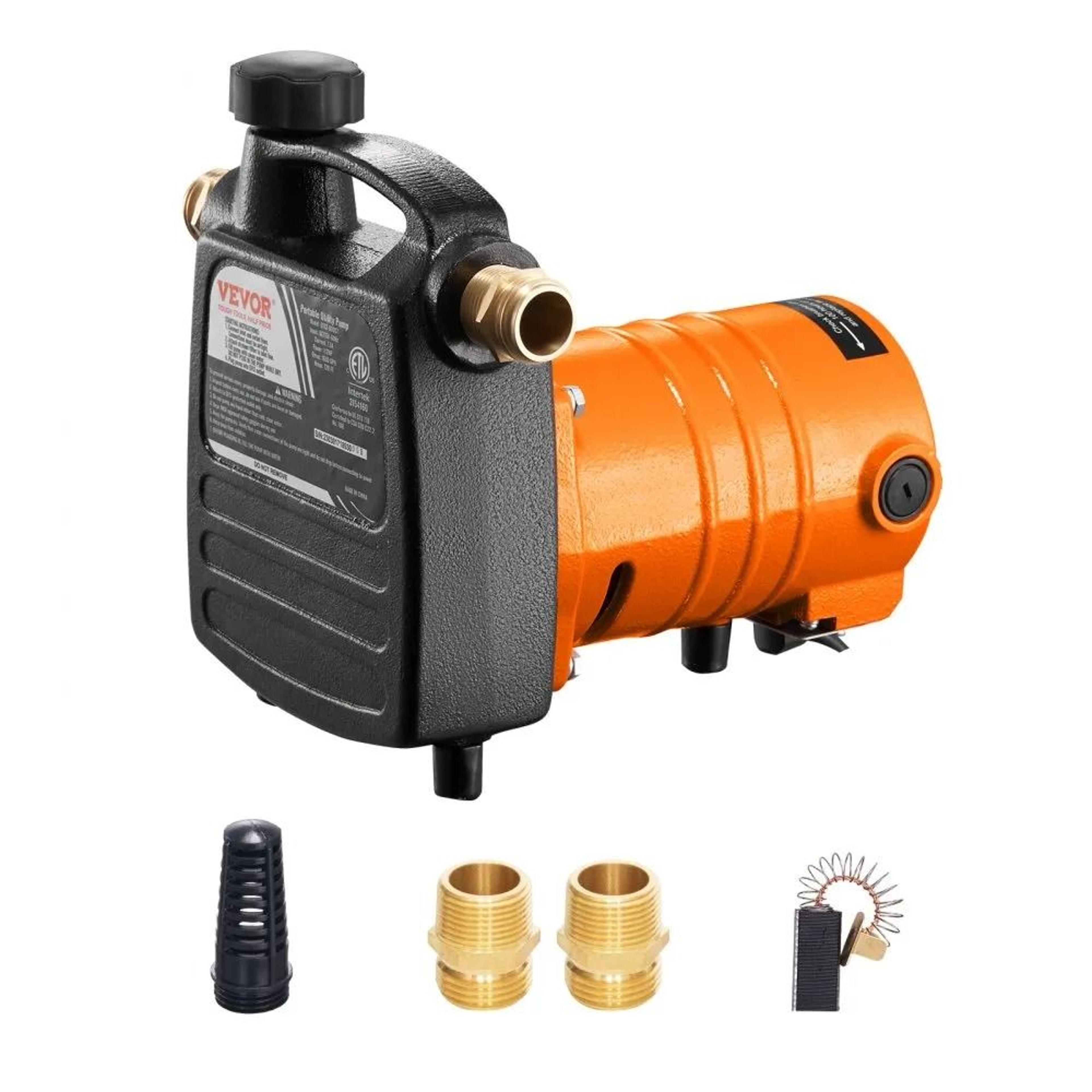 portable 1600 gph water transfer pump 1/2hp electric utility pump