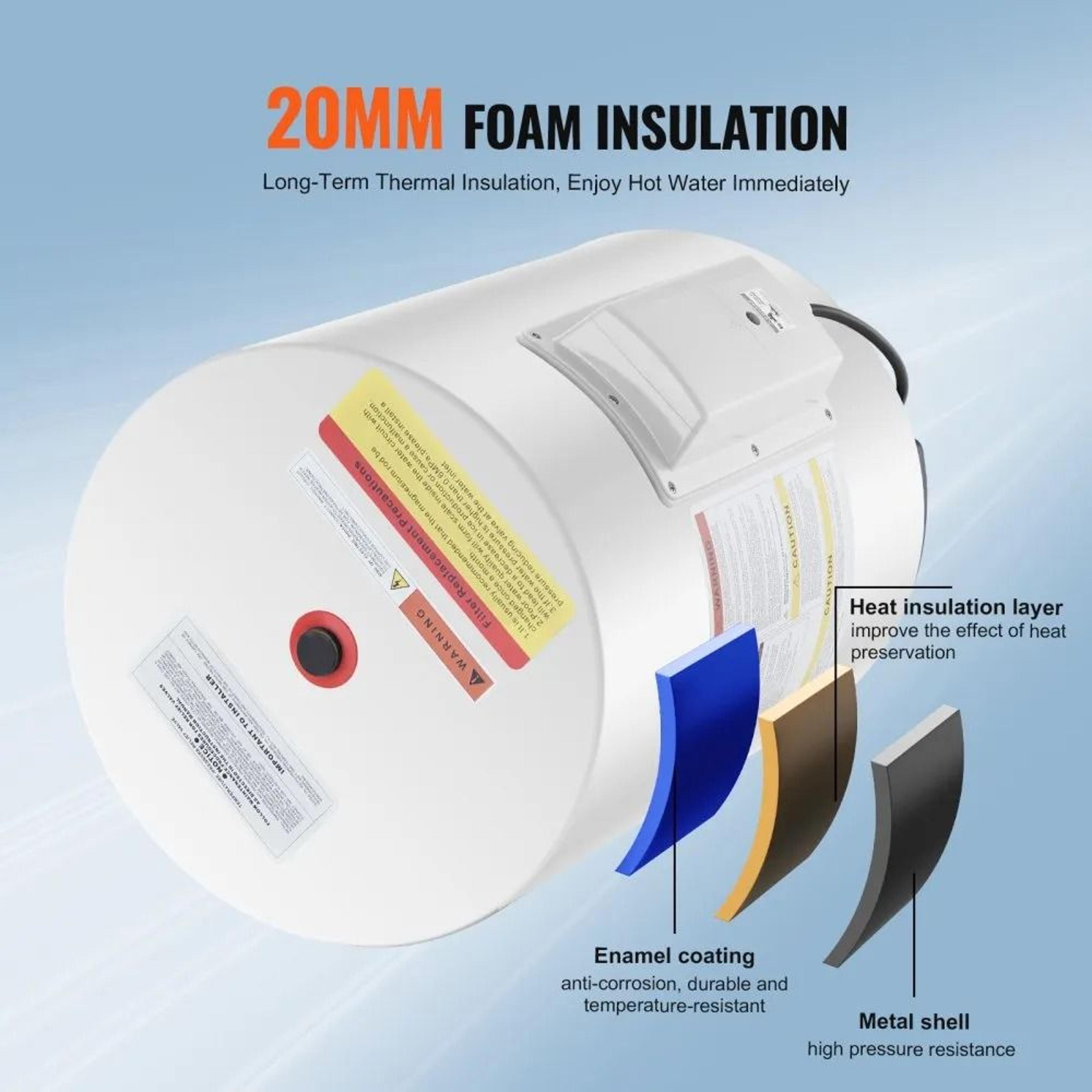 10 Gallon Electric Water Heater With LED Display For Instant Hot Water 2