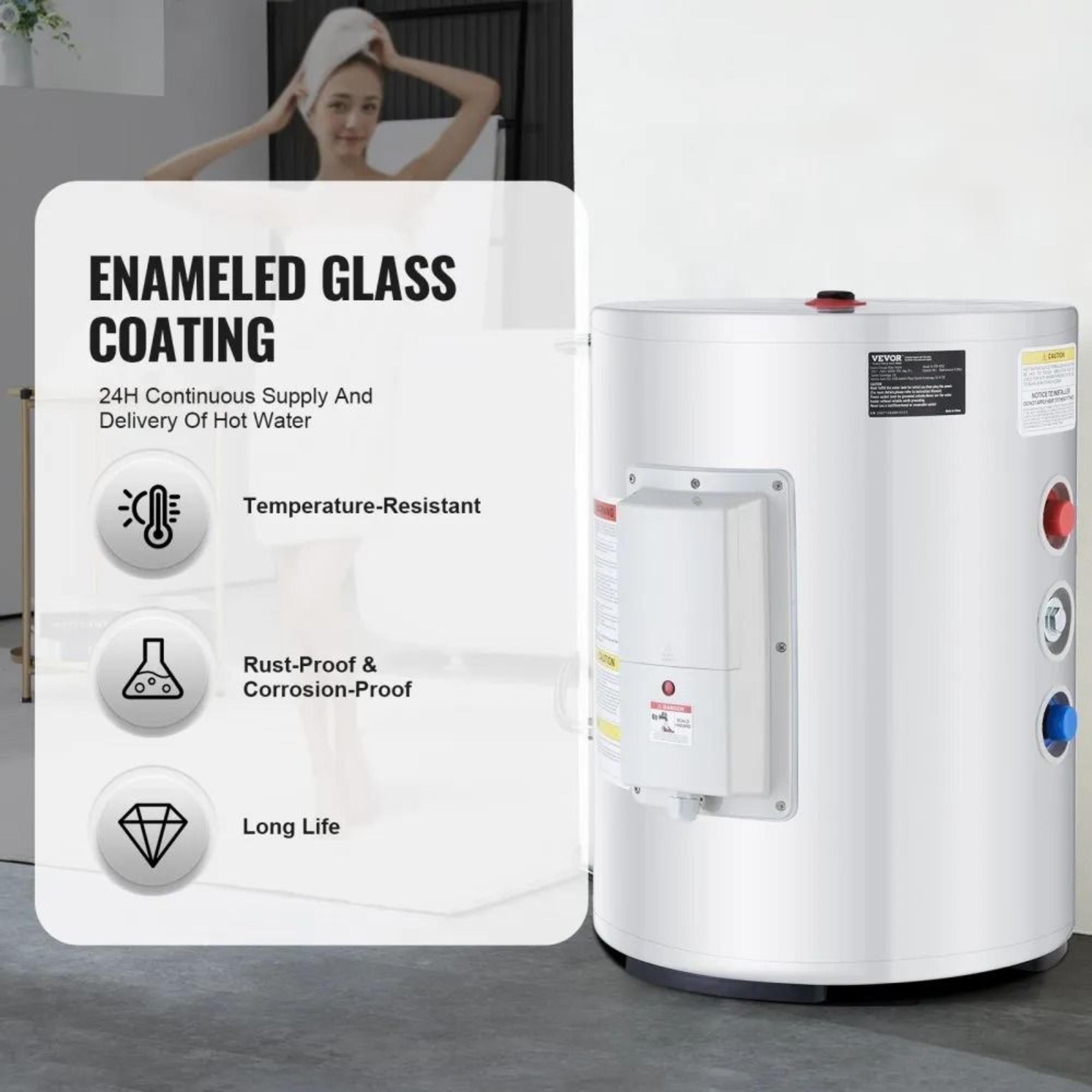 10 Gallon Electric Water Heater With LED Display For Instant Hot Water 3