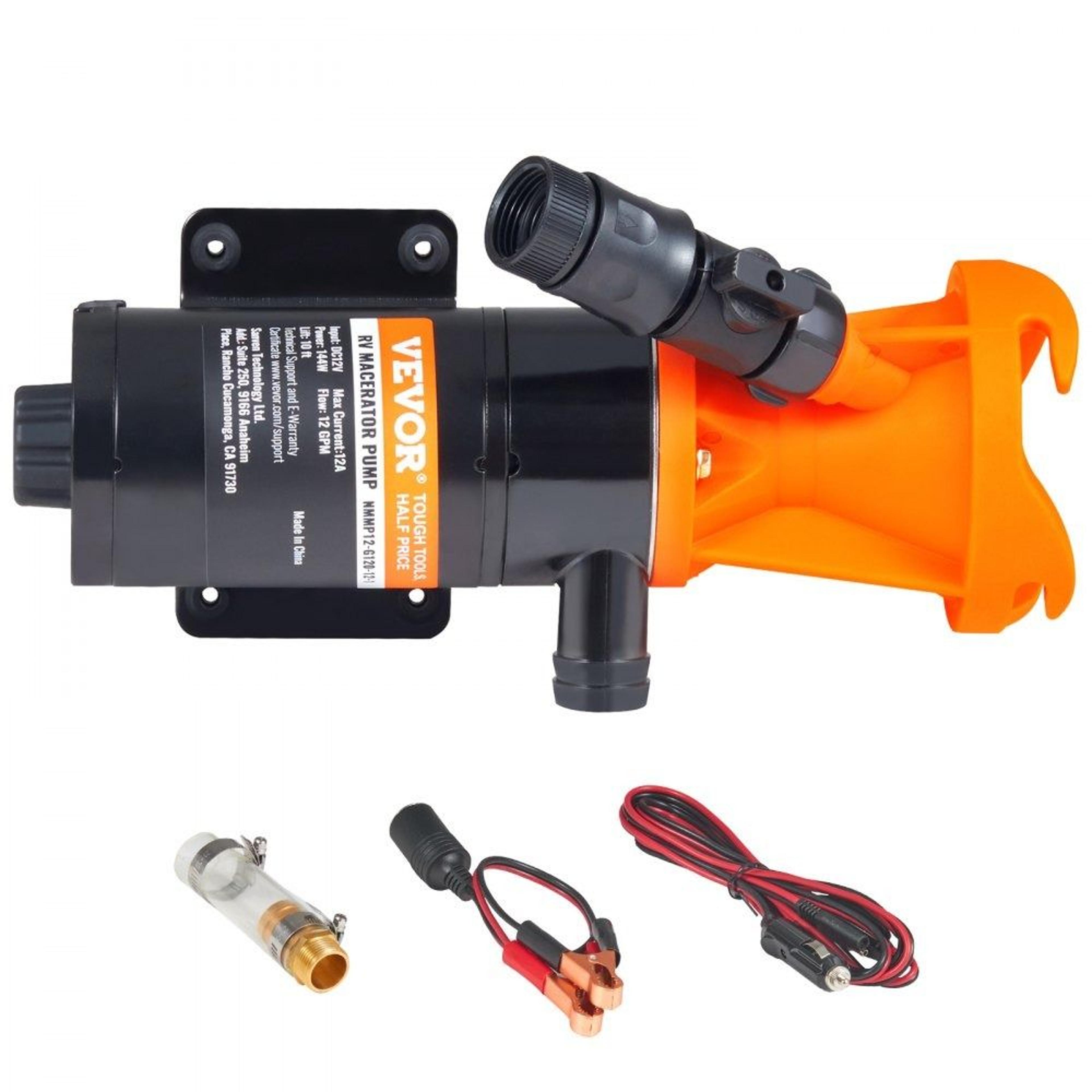 12v rv macerator pump 12gpm portable waste water sewer pump