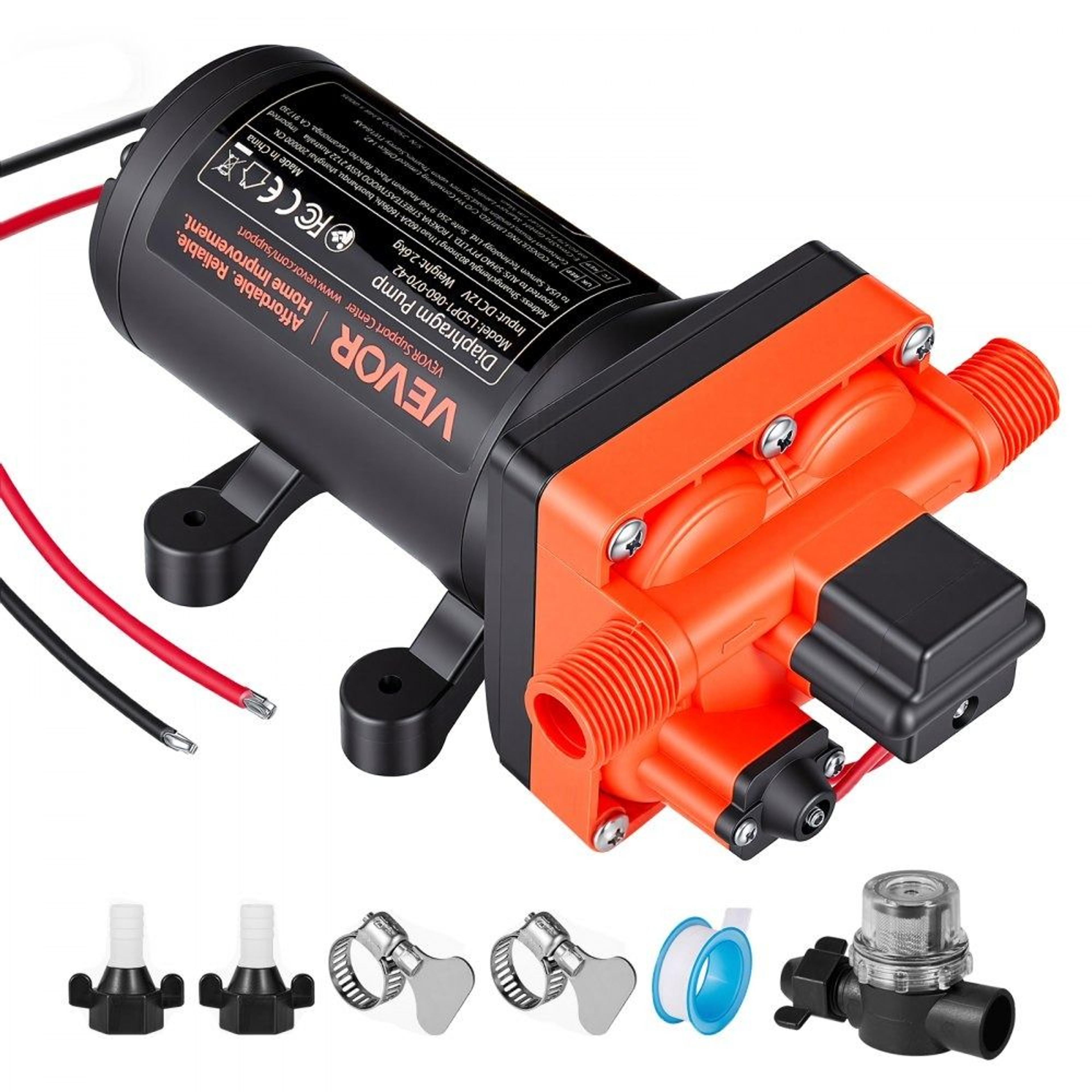 rv water pump 12v 6 gpm self priming diaphragm pump for camper and marine use