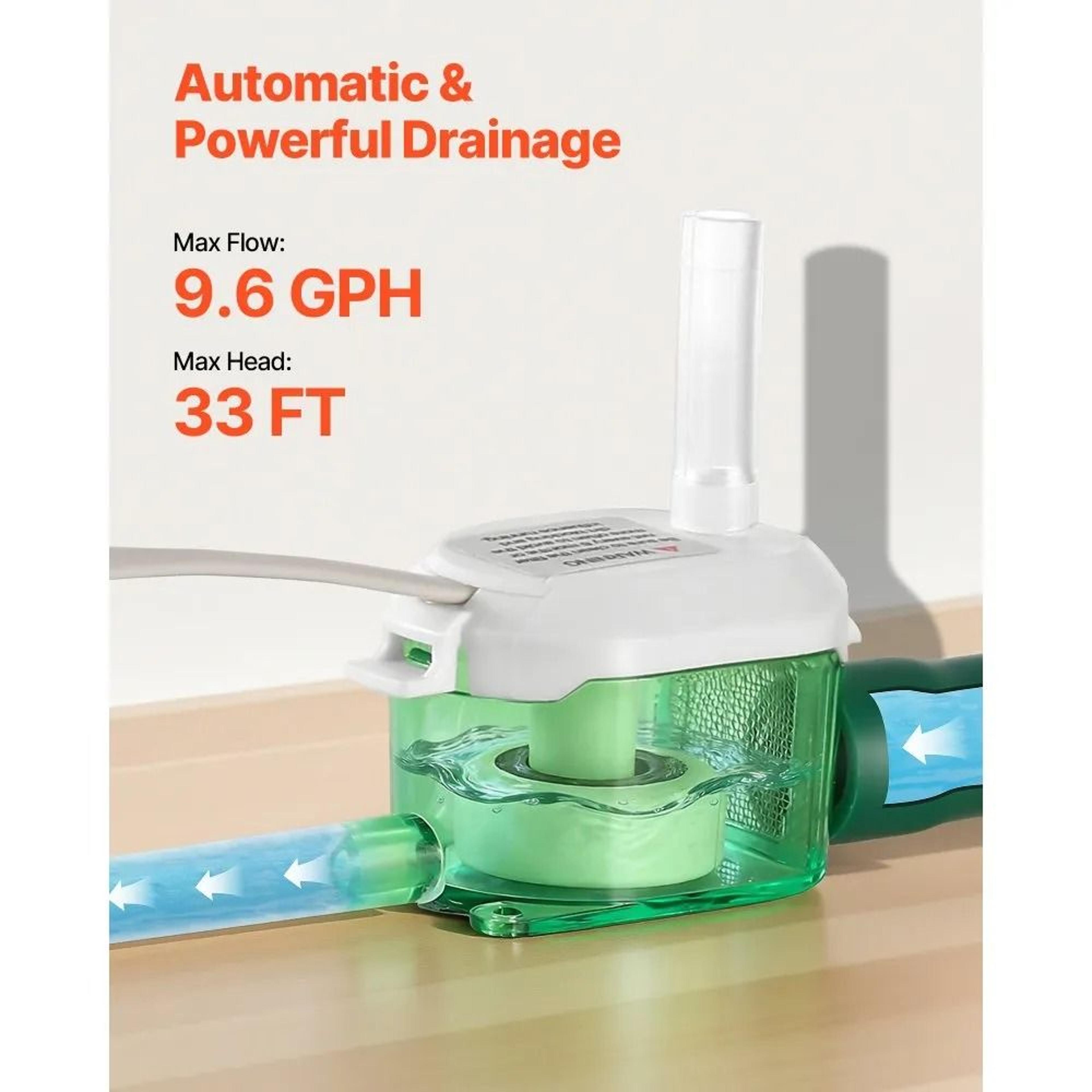 Automatic Condensate Pump 96 GPH HVAC Drain Pump With 33 Ft Lift And Quiet Operation 1