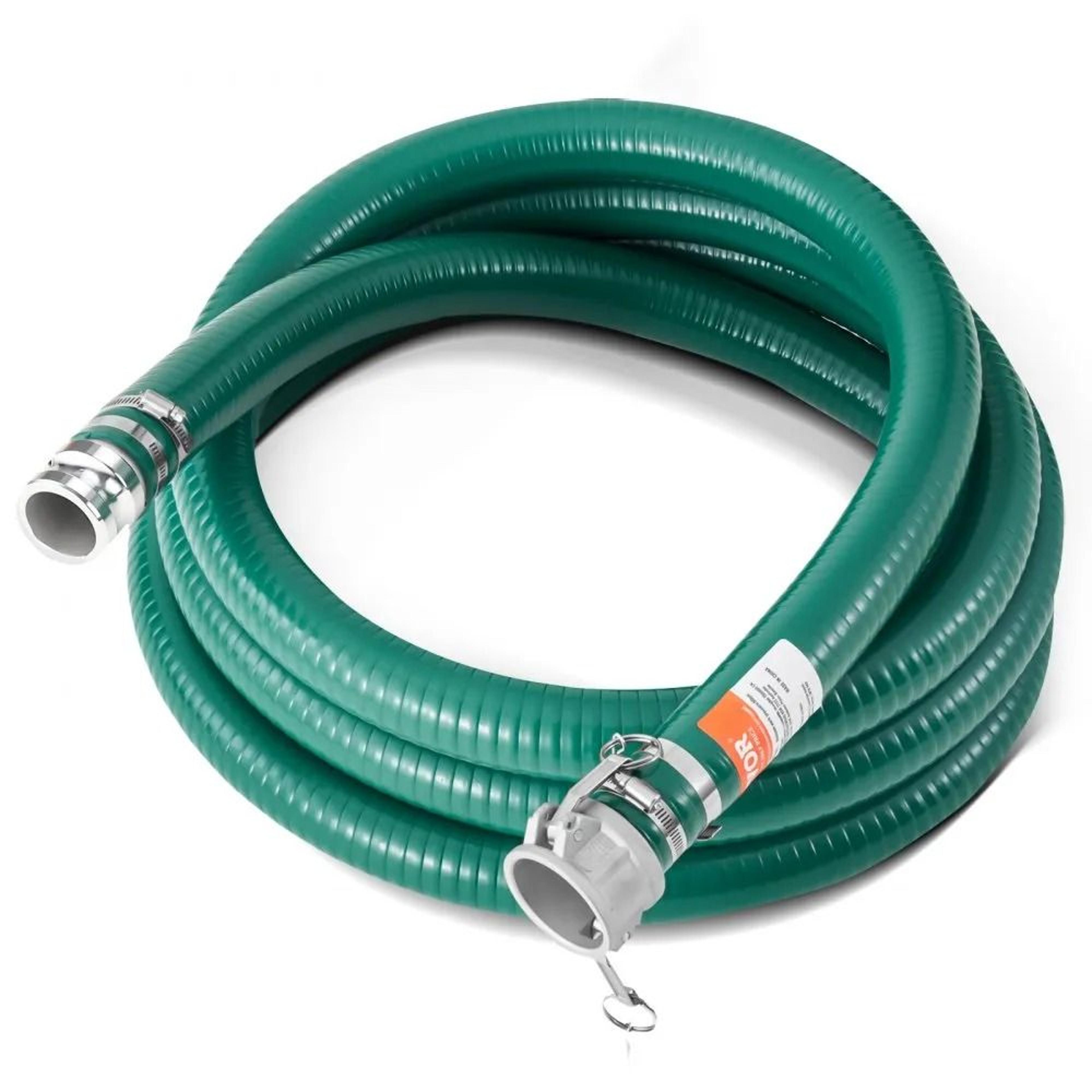 2 inch x 20 ft suction hose with camlock fittings for water pumps and liquid transfer