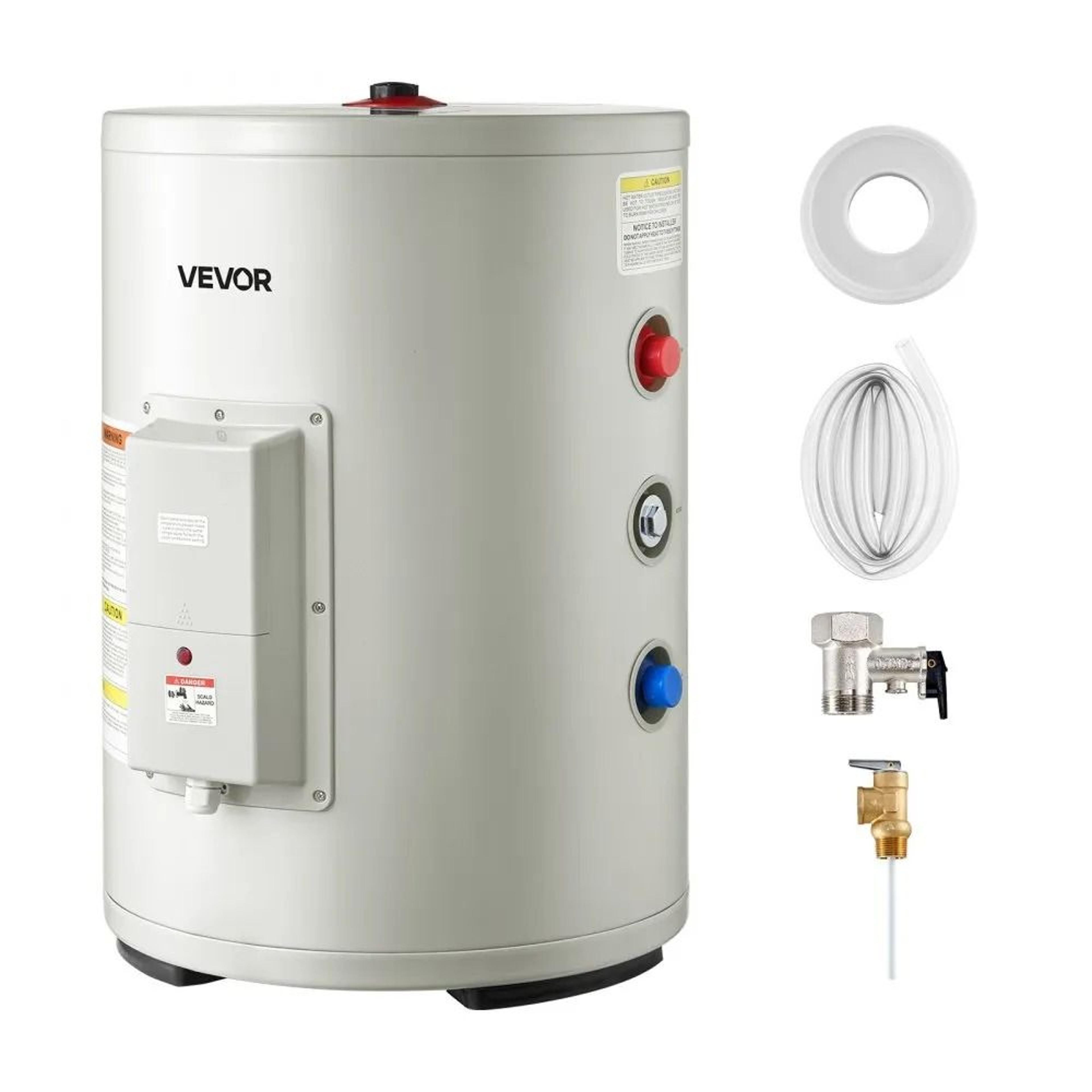 12 gallon electric tank water heater with led display for small apartments