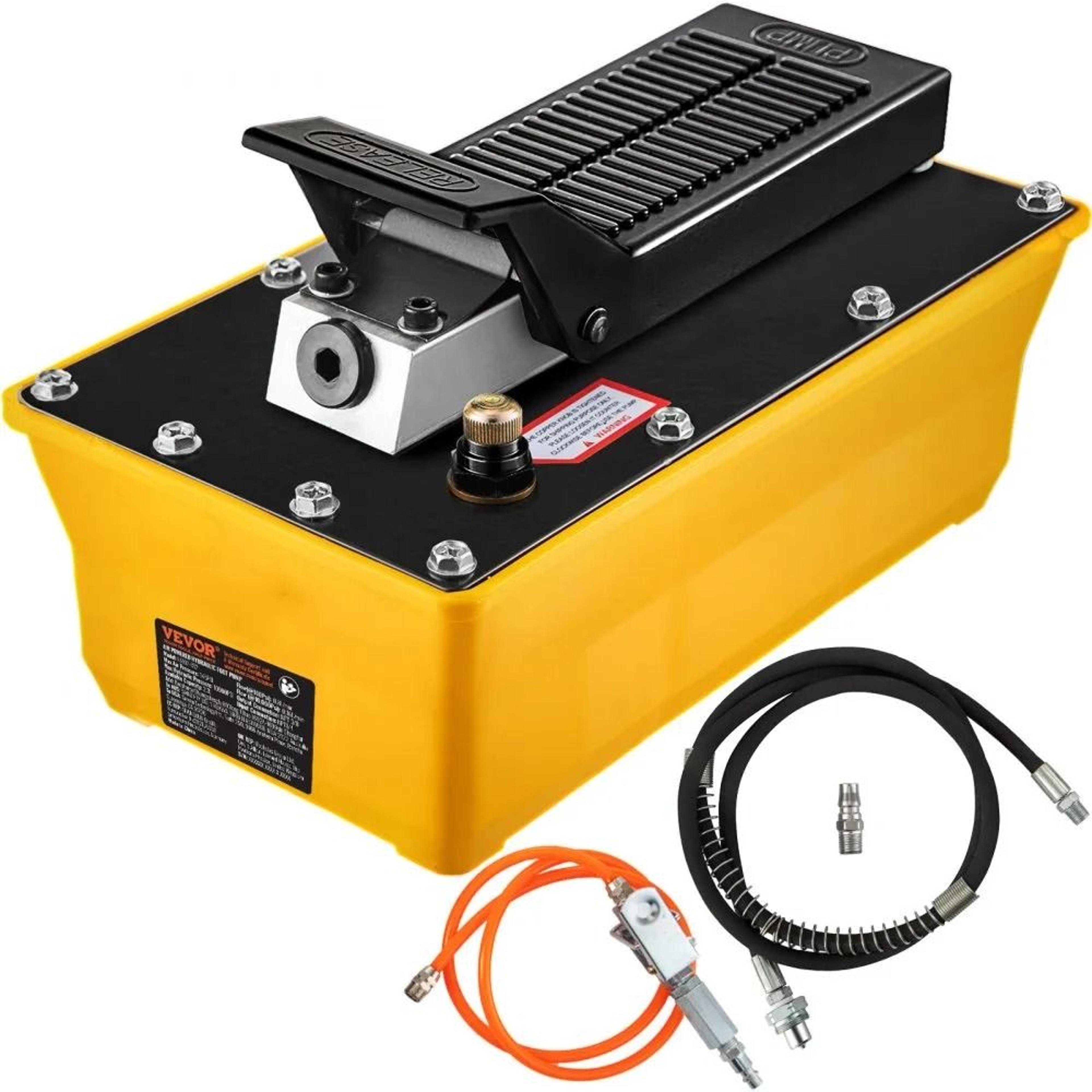 10,000 psi air hydraulic foot pump for heavy duty lifting and auto repair