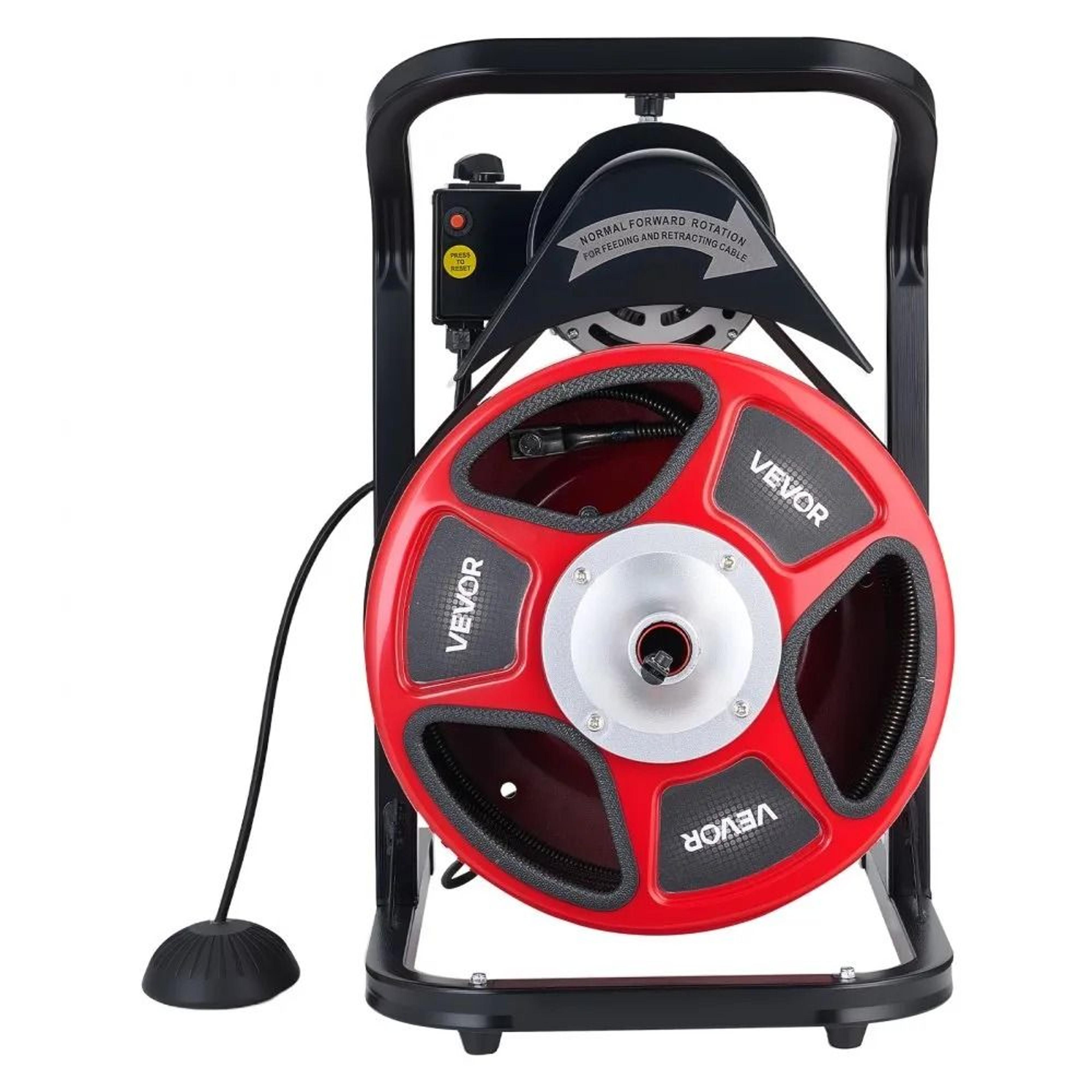 50FT Drain Cleaner Machine Heavy Duty Sewer Snake Auger With Cutters 7