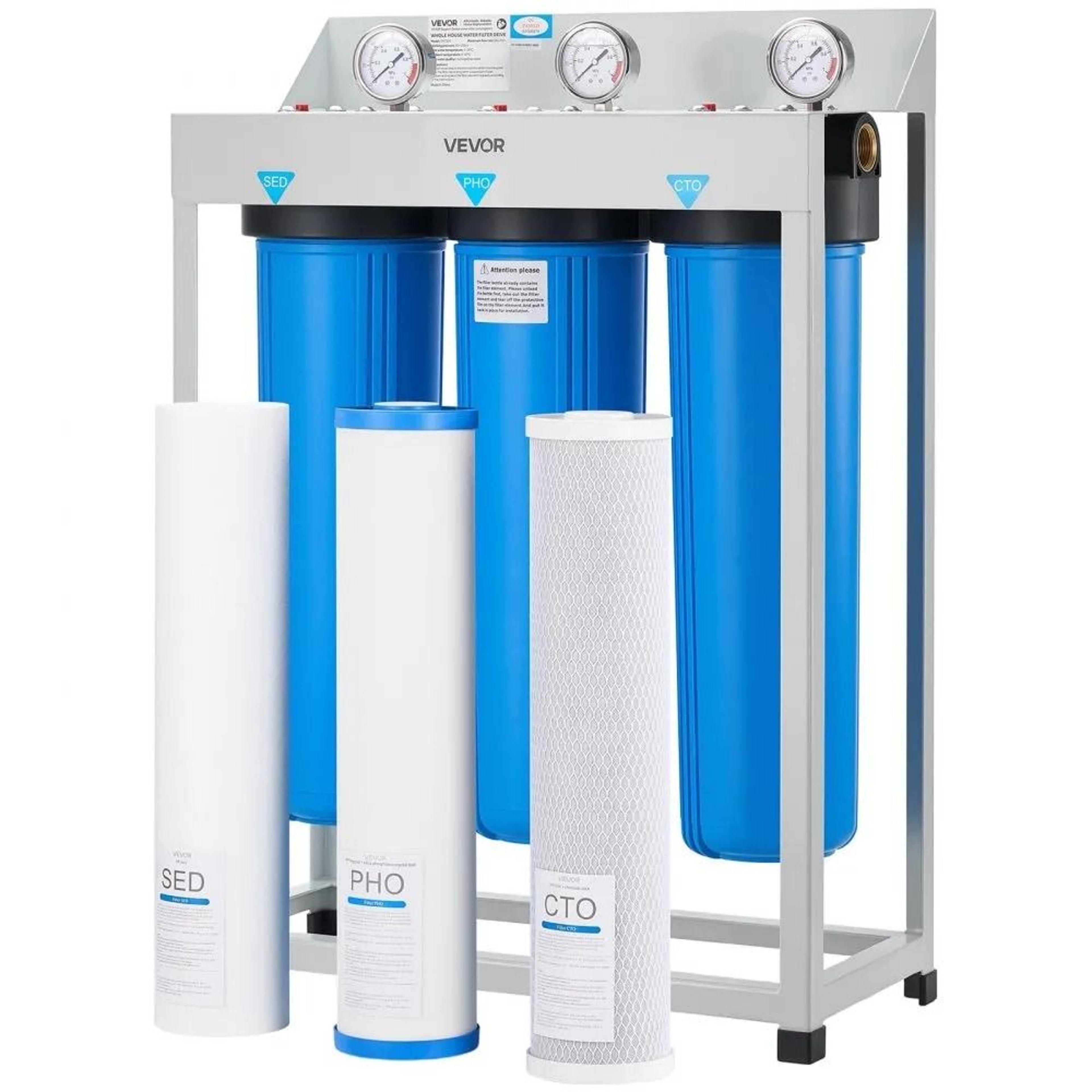 3 stage whole house water filter system for clean fresh water