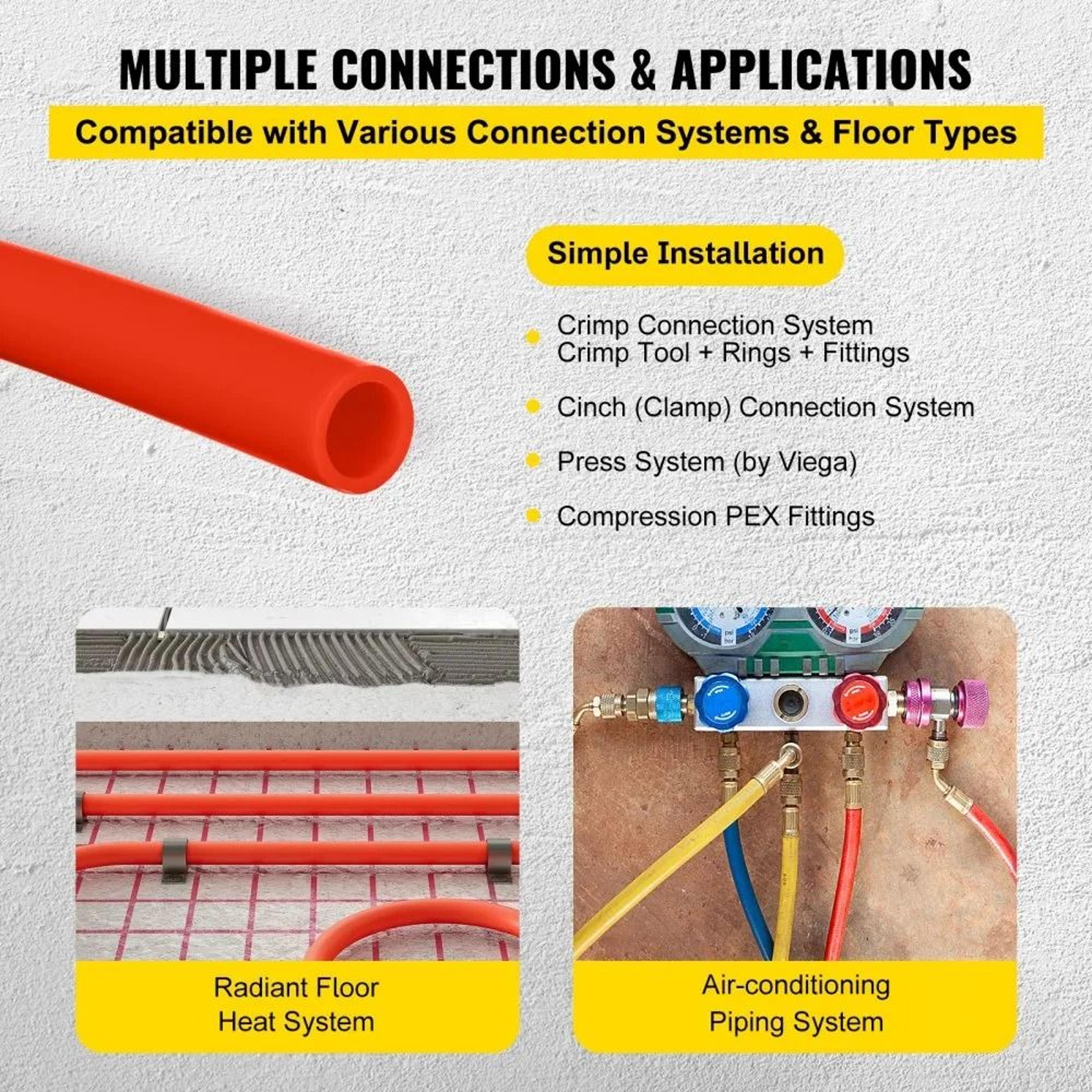 300ft 12 Inch Oxygen Barrier PEX Tubing For Radiant Floor Heating Systems 2