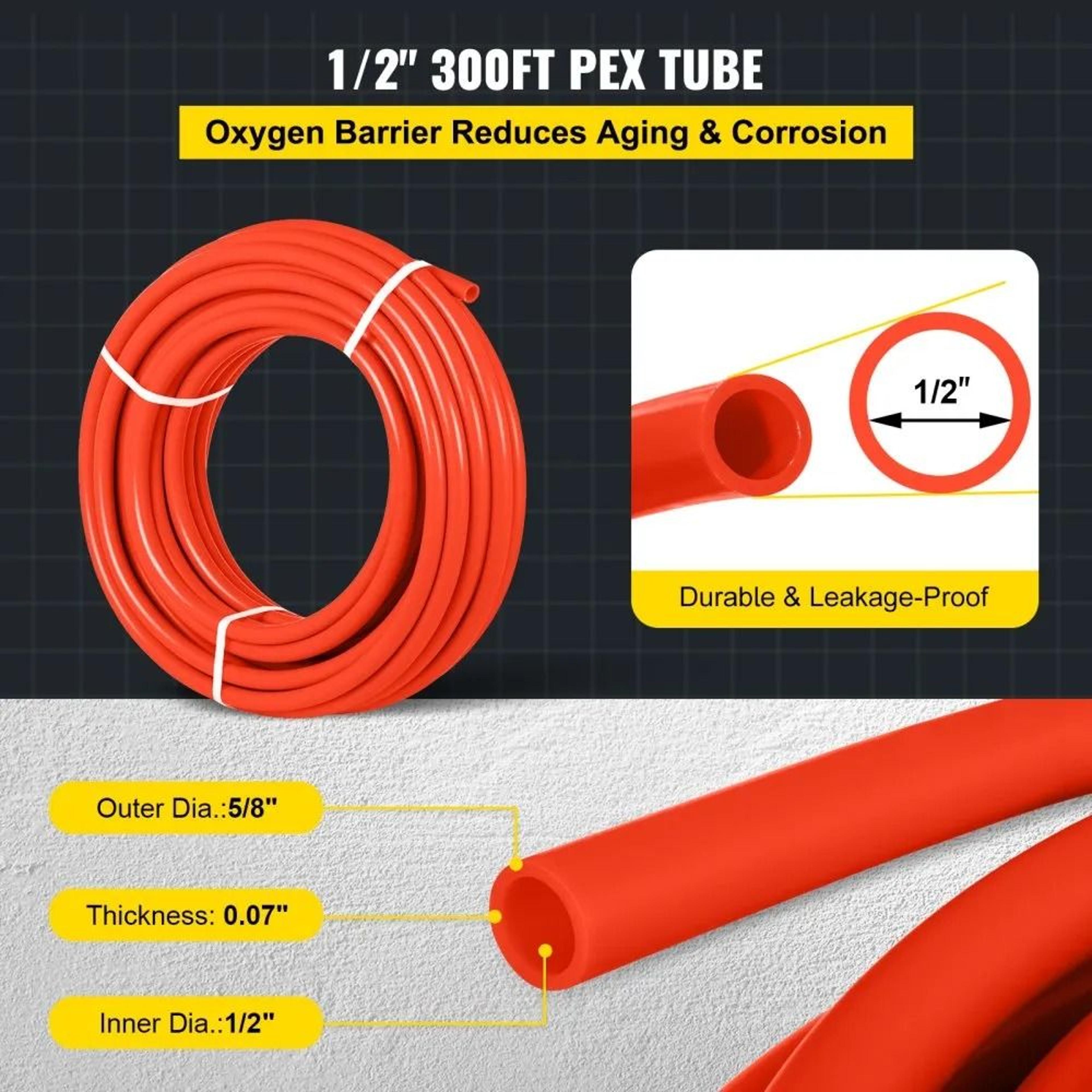 300ft 12 Inch Oxygen Barrier PEX Tubing For Radiant Floor Heating Systems 6