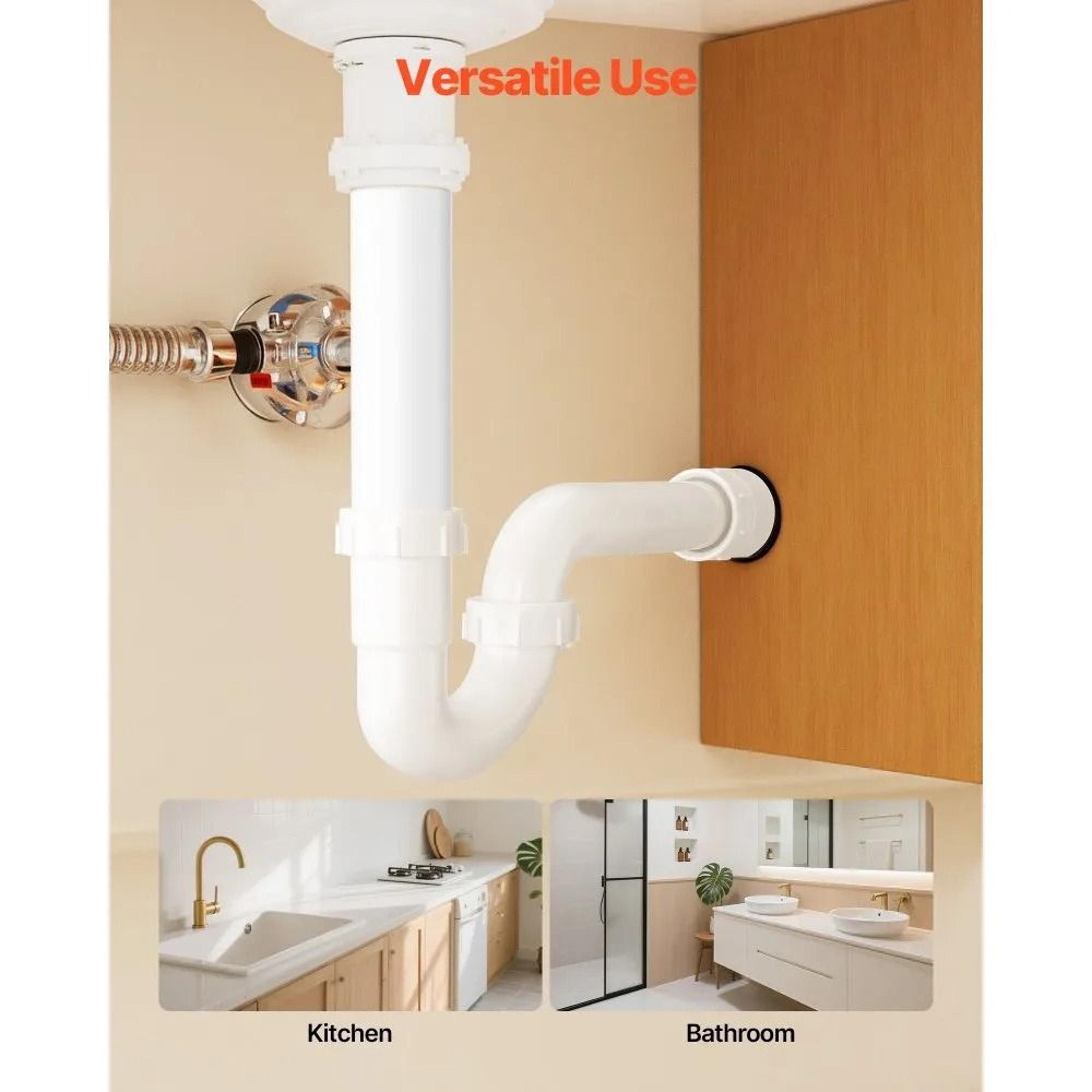 15 Inch P Trap Sink Drain Kit With Leak Resistant Seal For Kitchen Bathroom Plumbing 2