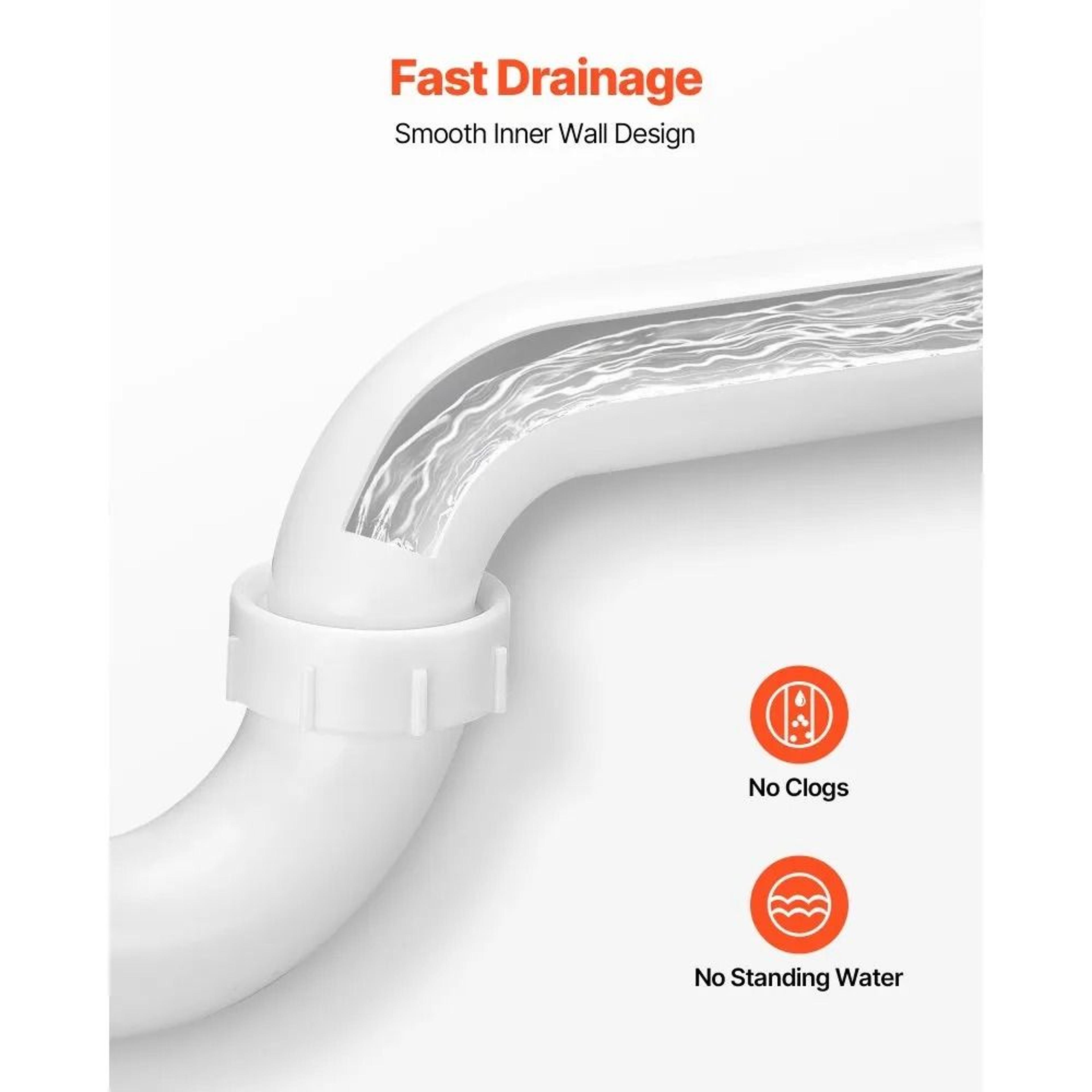 15 Inch P Trap Sink Drain Kit With Leak Resistant Seal For Kitchen Bathroom Plumbing 3