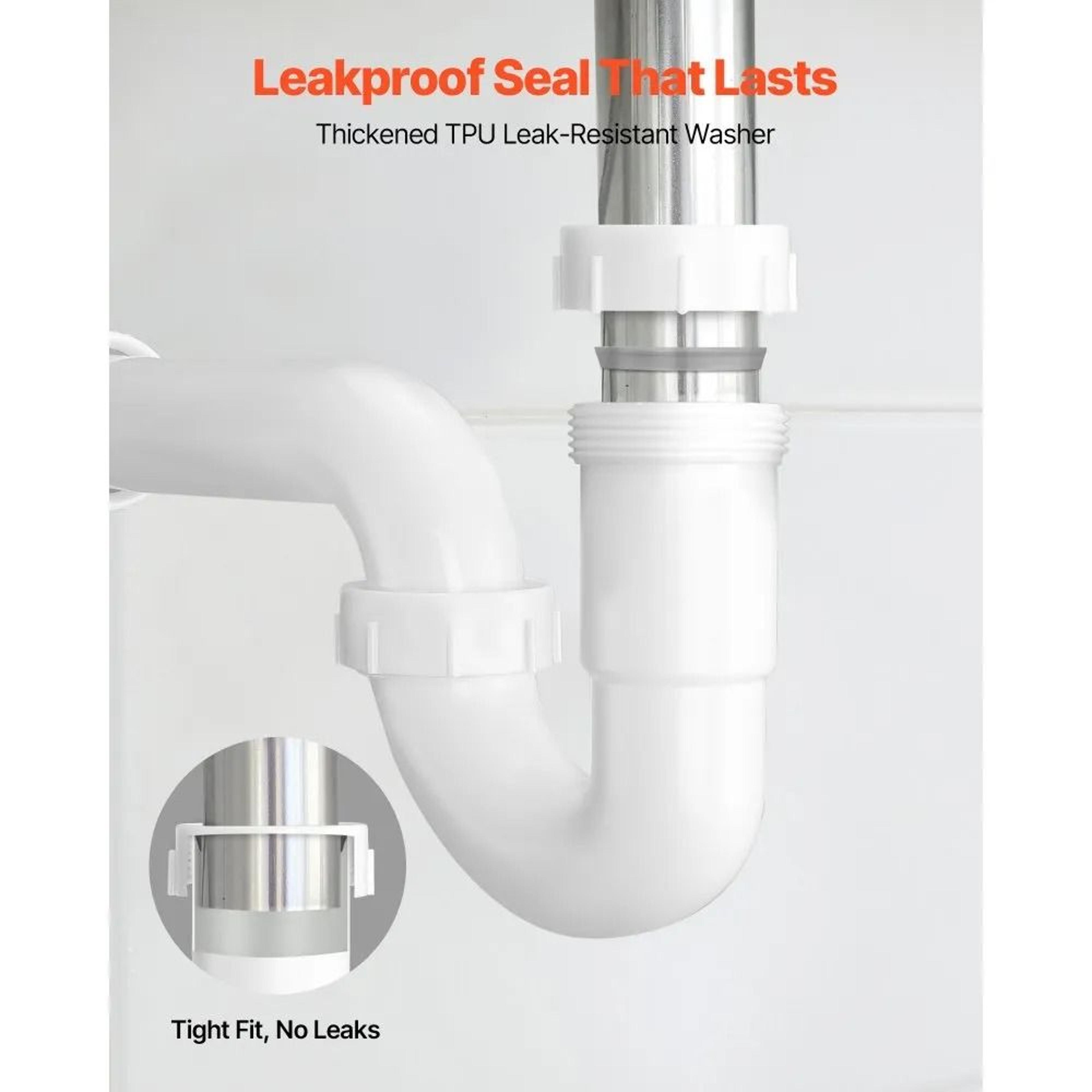 15 Inch P Trap Sink Drain Kit With Leak Resistant Seal For Kitchen Bathroom Plumbing 5