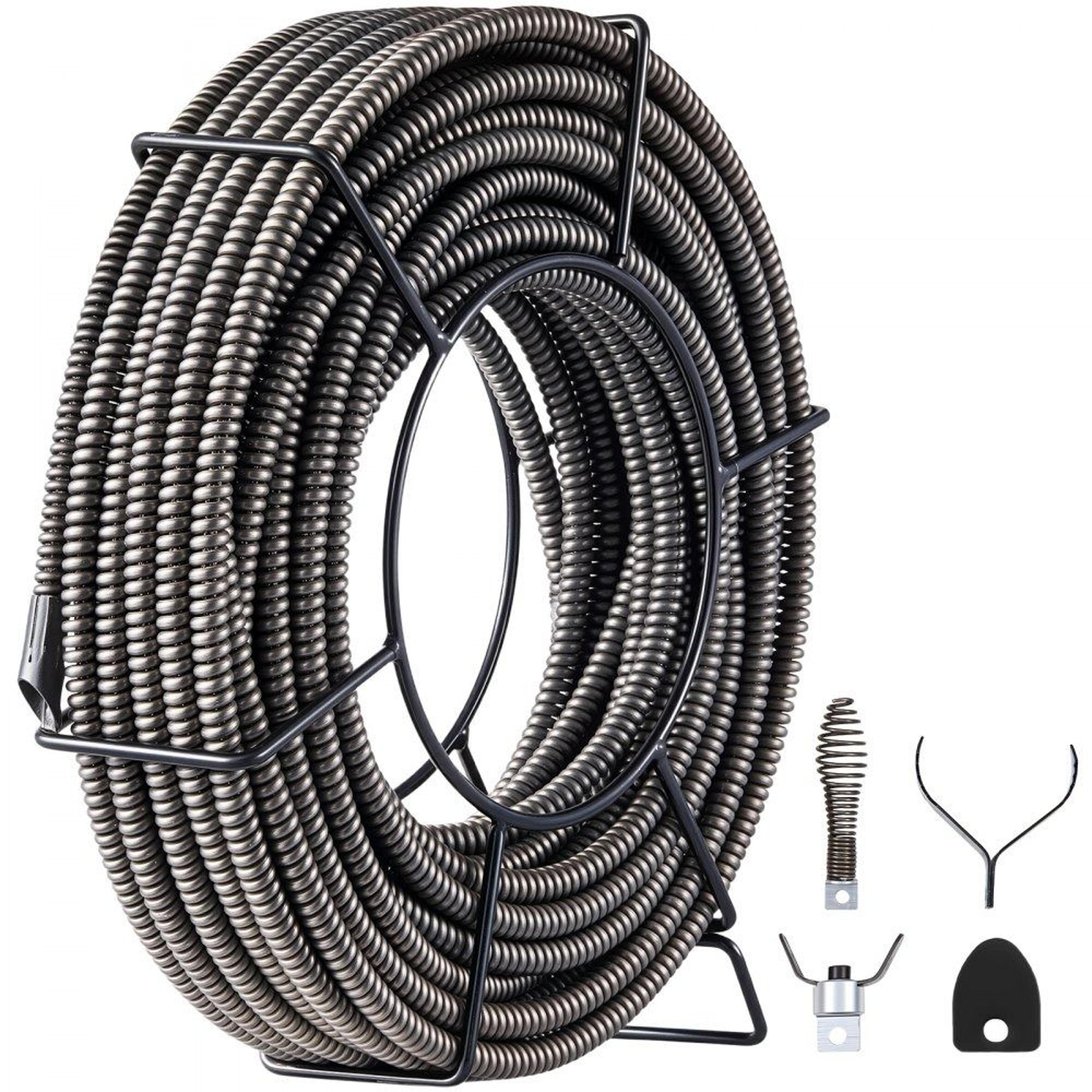 100ft drain cleaning cable heavy duty sewer auger snake for pipe clogs