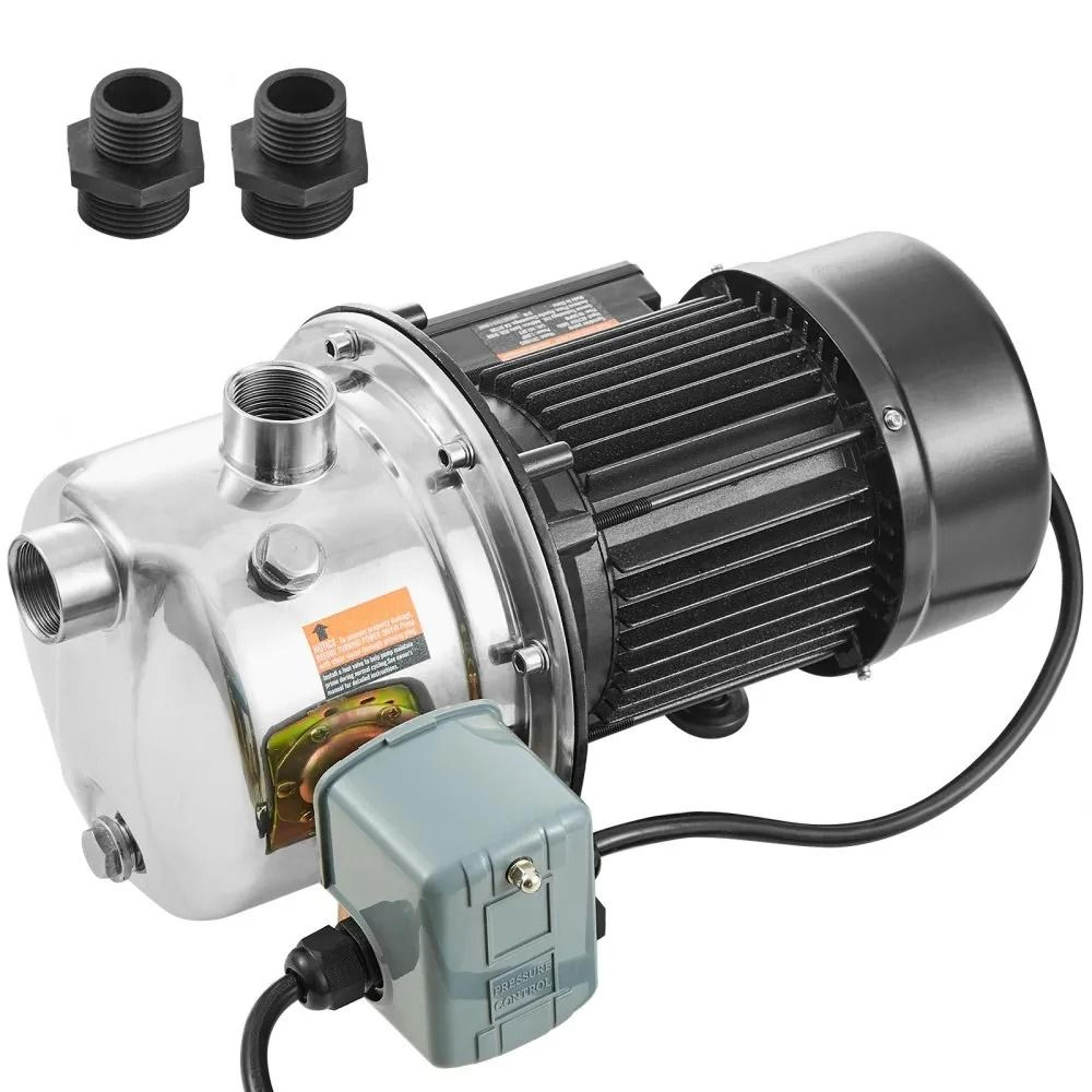 34HP Stainless Steel Shallow Well Jet Pump 185 GPM Water Pressure Booster 8