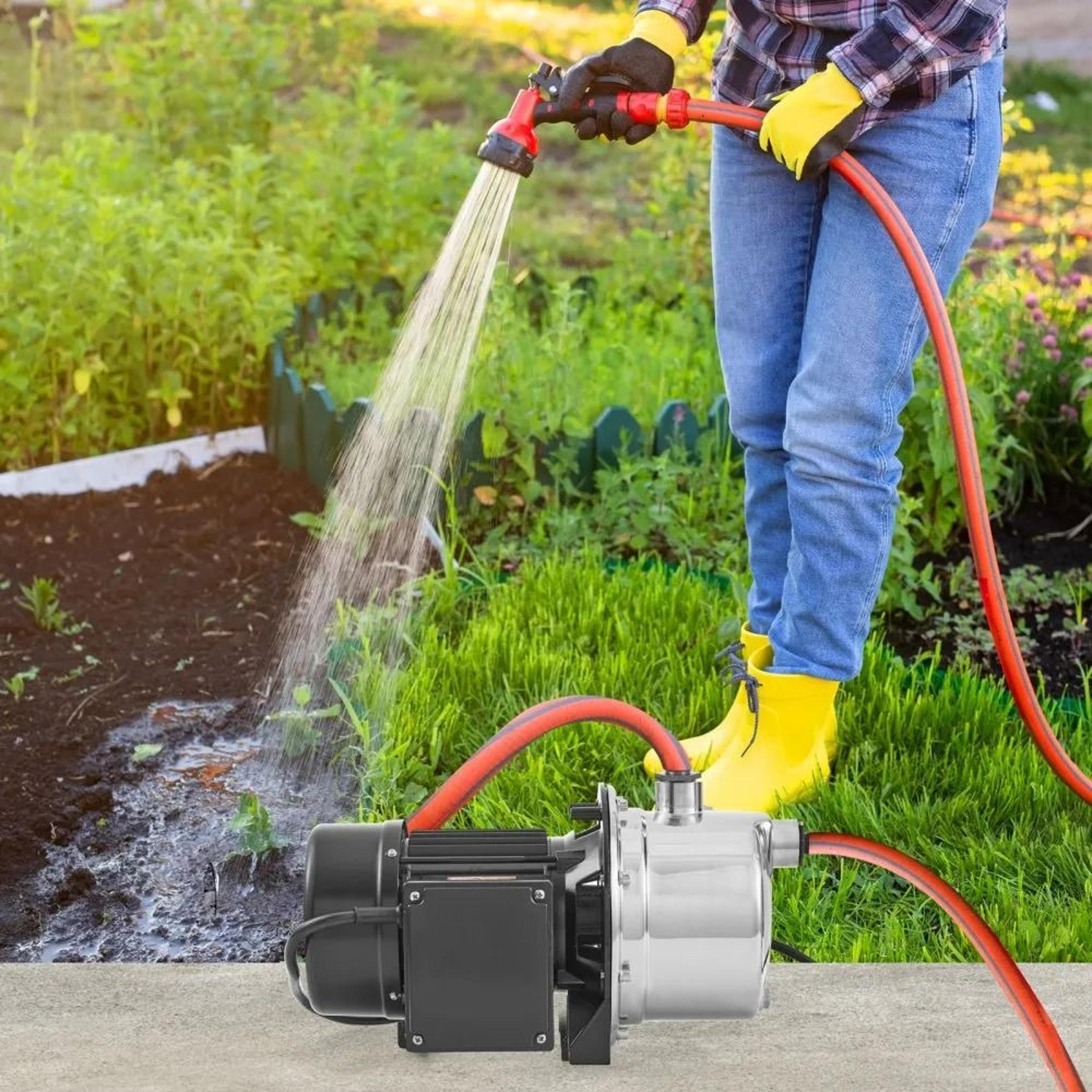 34HP Stainless Steel Shallow Well Jet Pump 185 GPM Water Pressure Booster 6