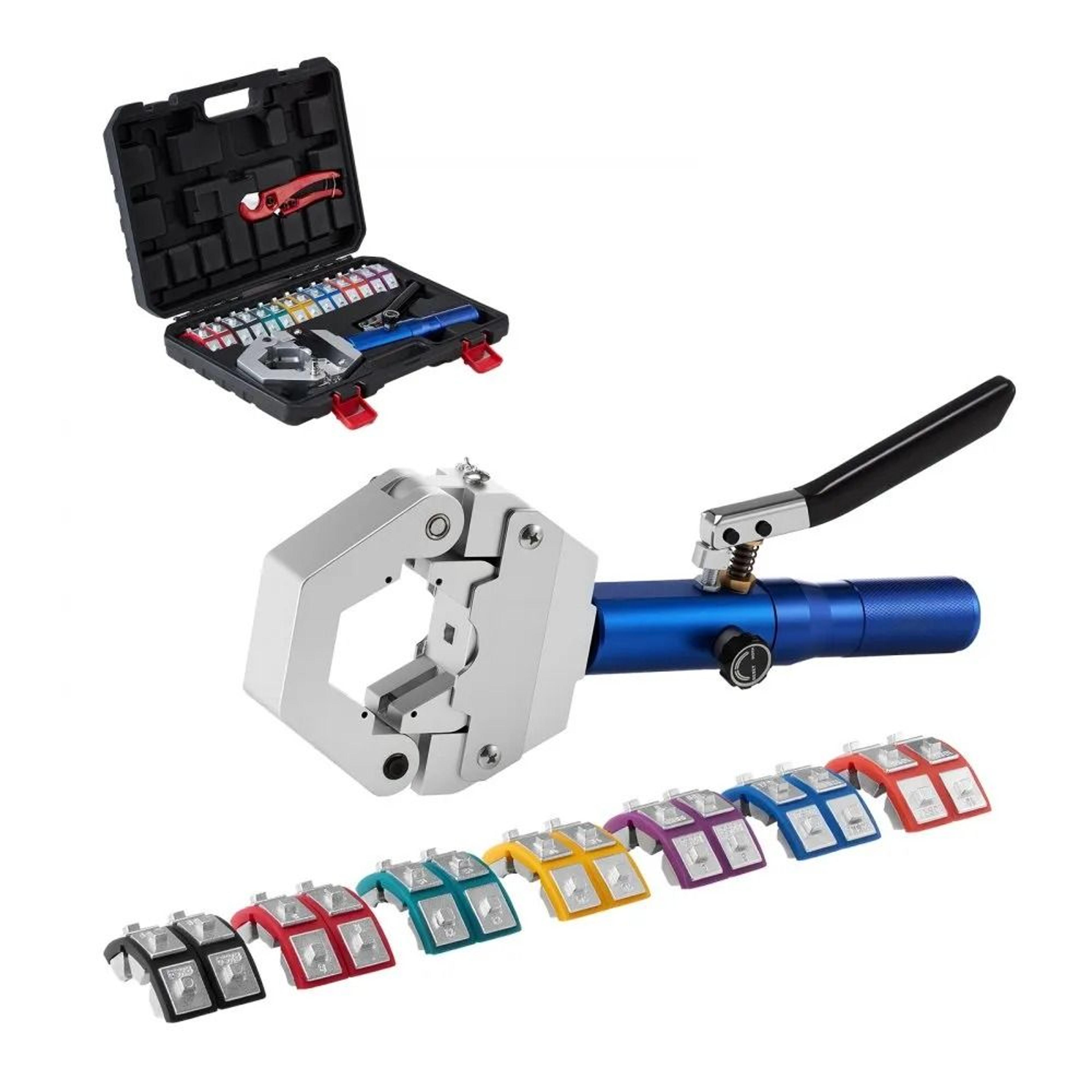 hydraulic hose crimper kit with 7 dies a/c hose crimping tool
