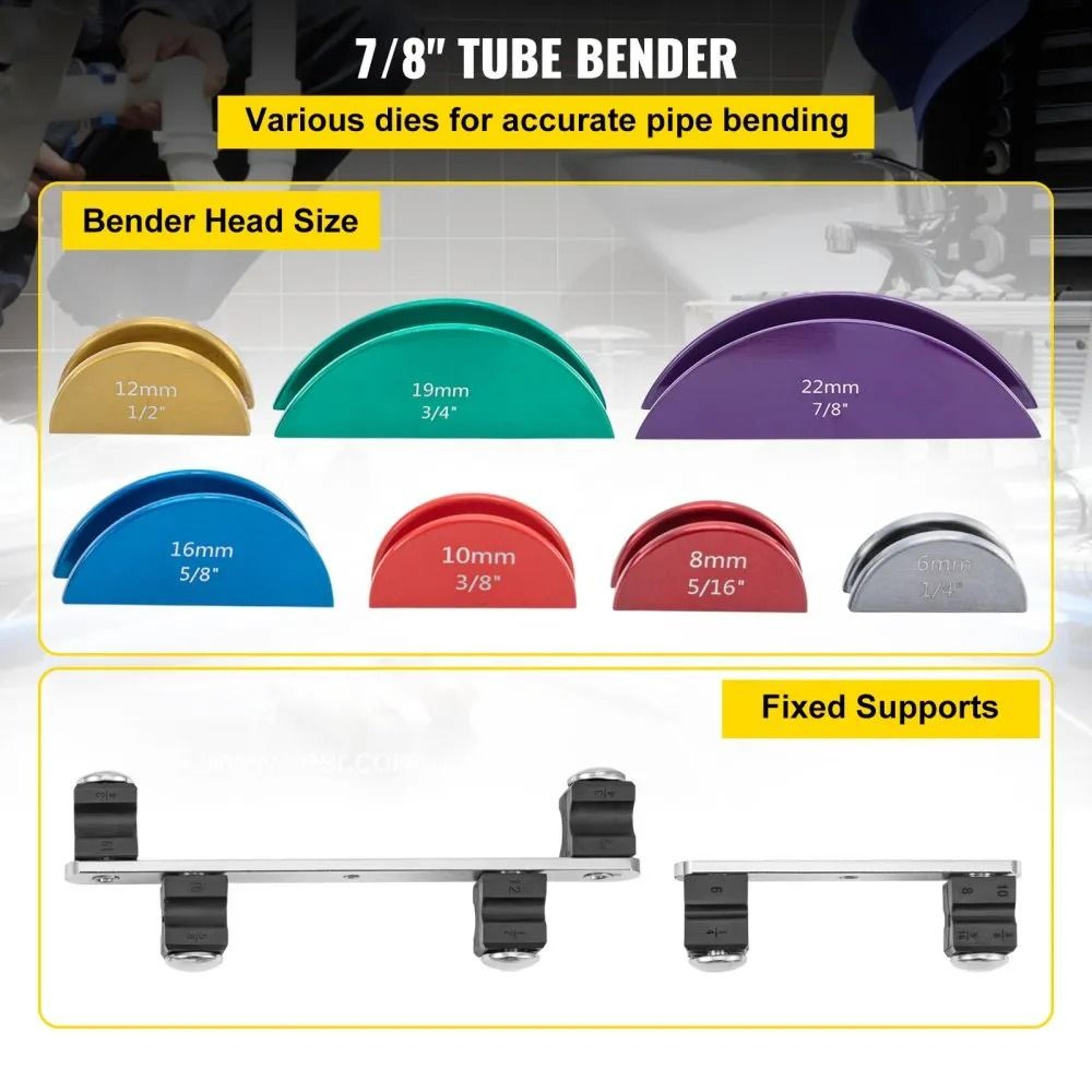 Copper Pipe Bender Kit With 7 Dies For HVAC Tubing Bending 4