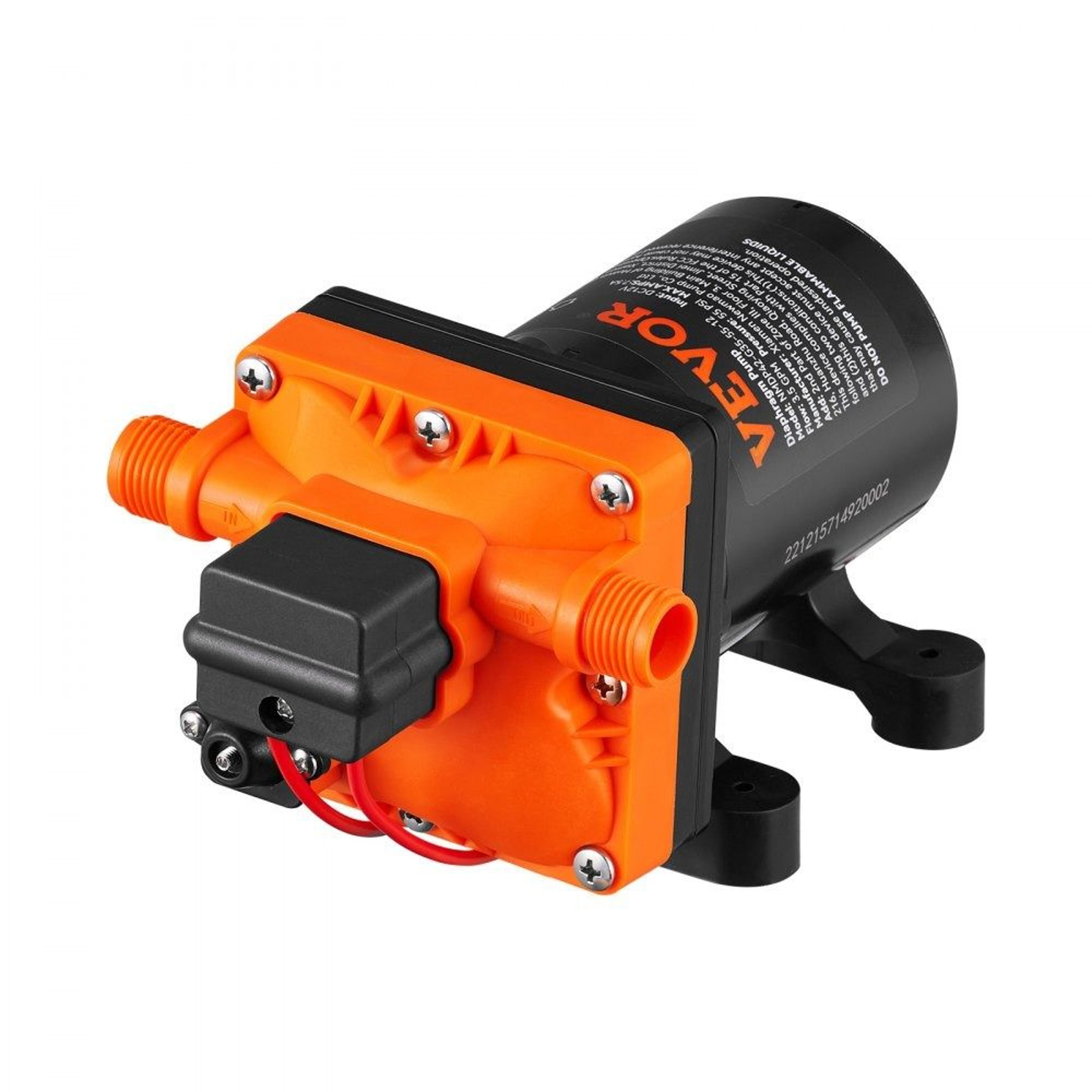 12V Diaphragm Pump 35 GPM Self Priming Water Pump With 55 PSI Pressure Switch For RV Boat Marine 9