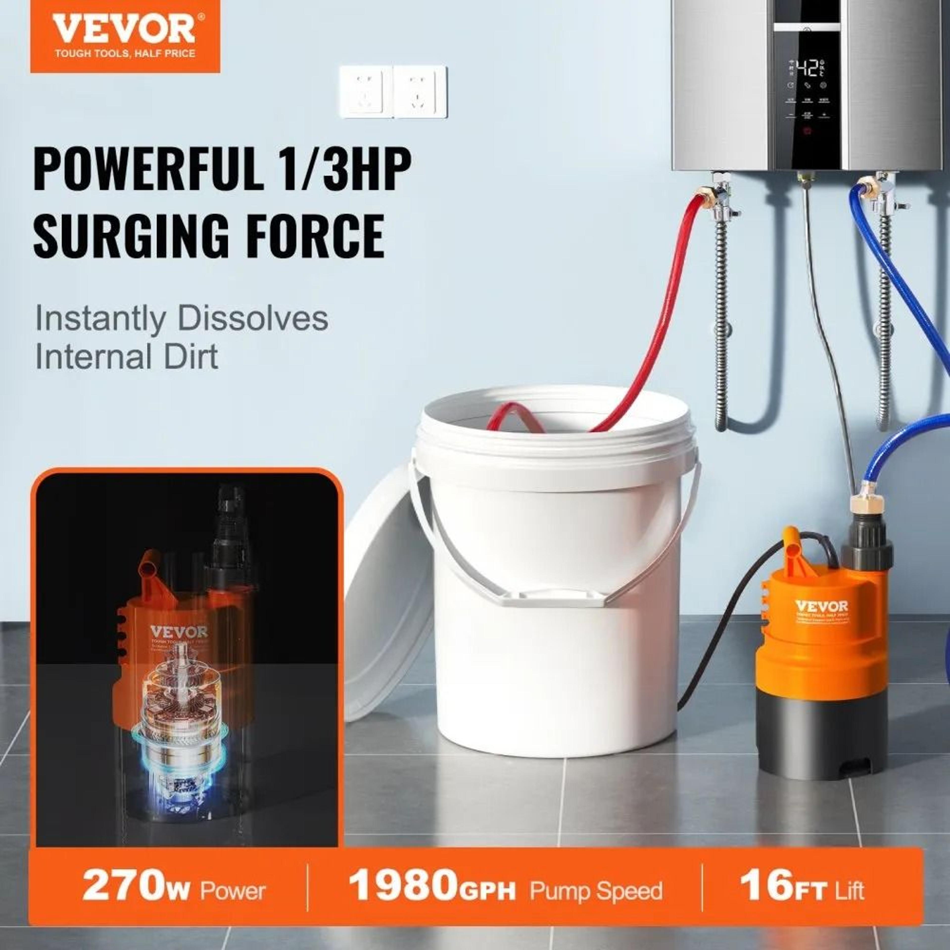 Tankless Water Heater Flush Kit With Pump 5 Gallon Bucket And Descaling Accessories 2