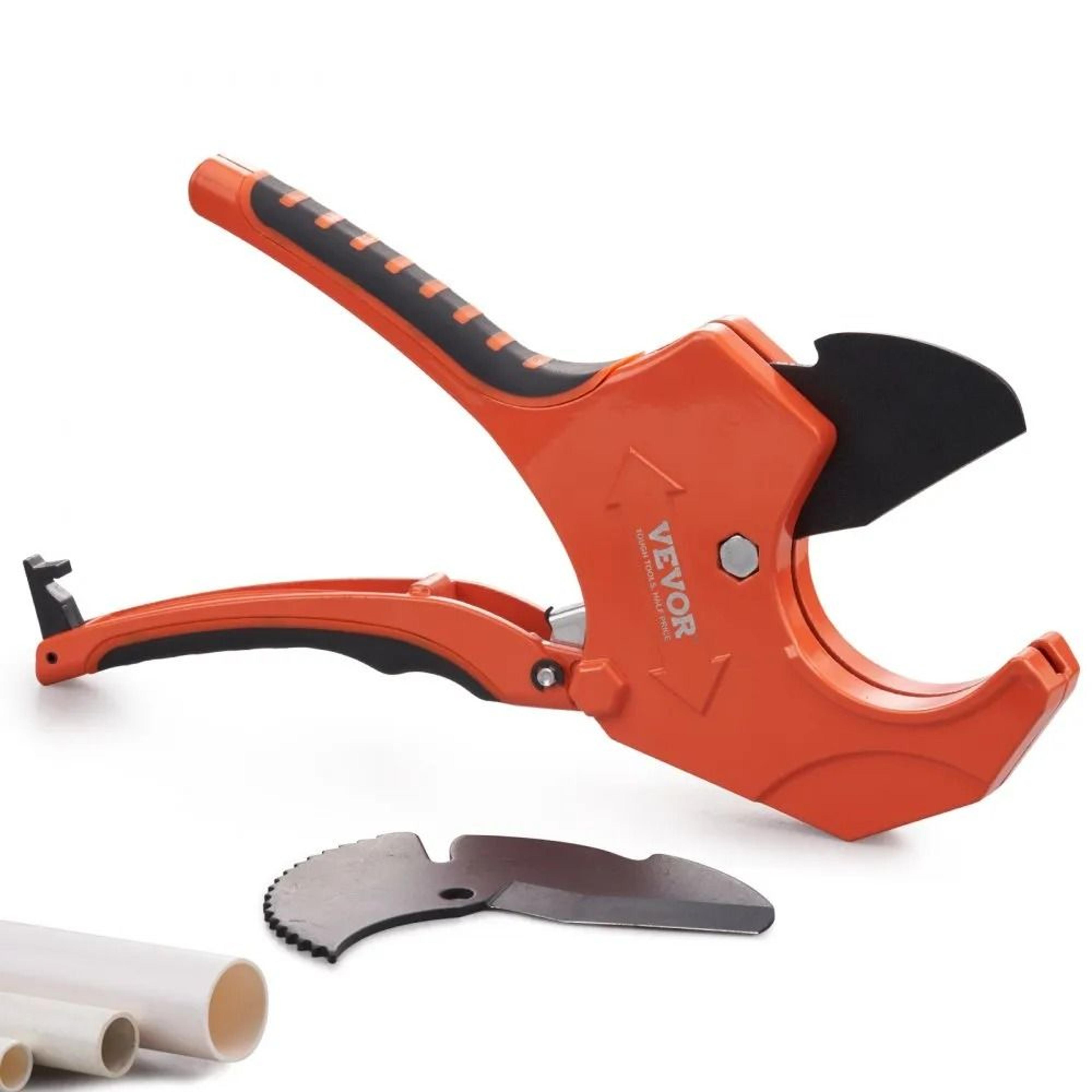 ratcheting pvc pipe cutter 2 1/2 inch heavy duty pipe cutting tool with sk5 blade