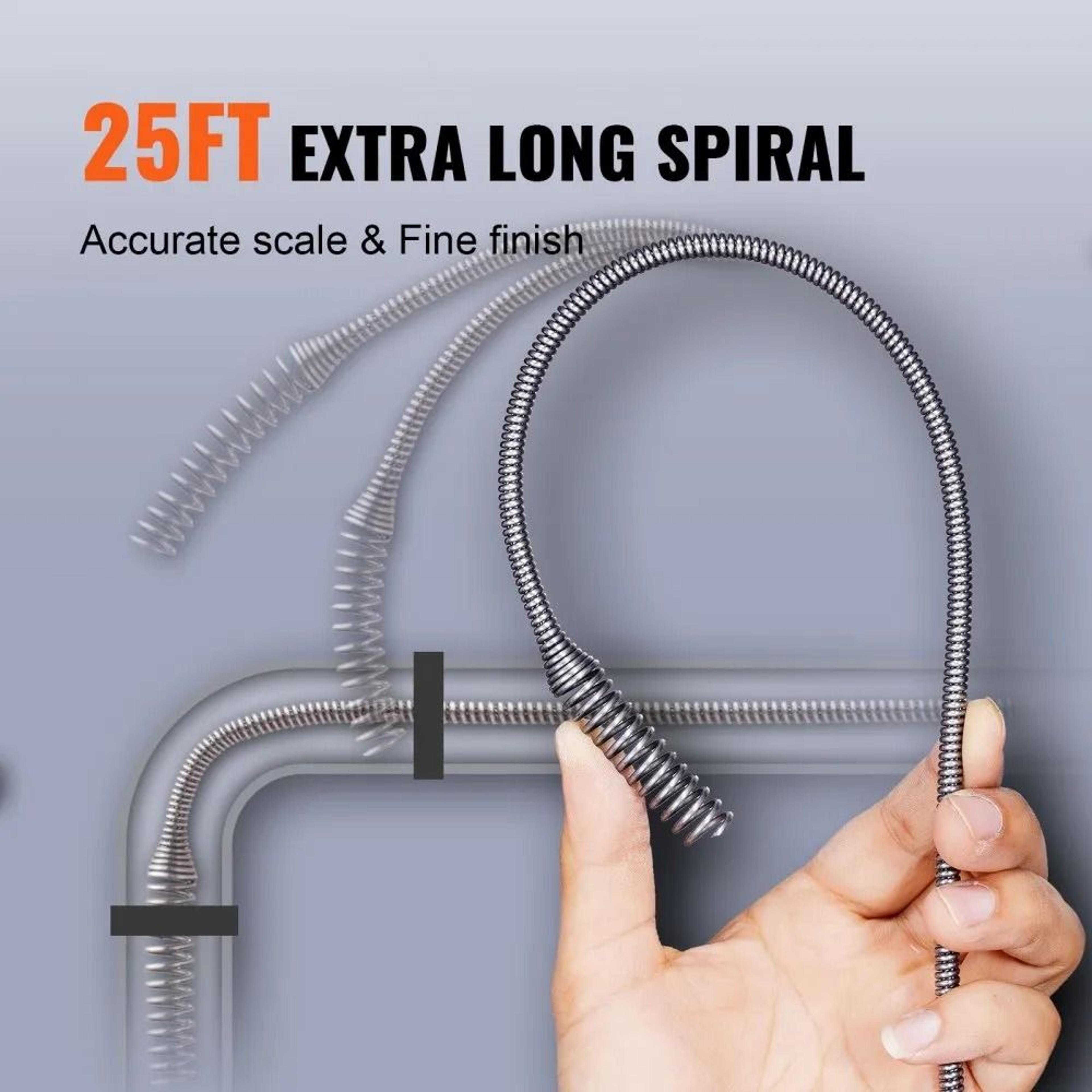25Ft Drain Auger Plumbing Snake With Drill Adapter For Easy Clog Removal 5
