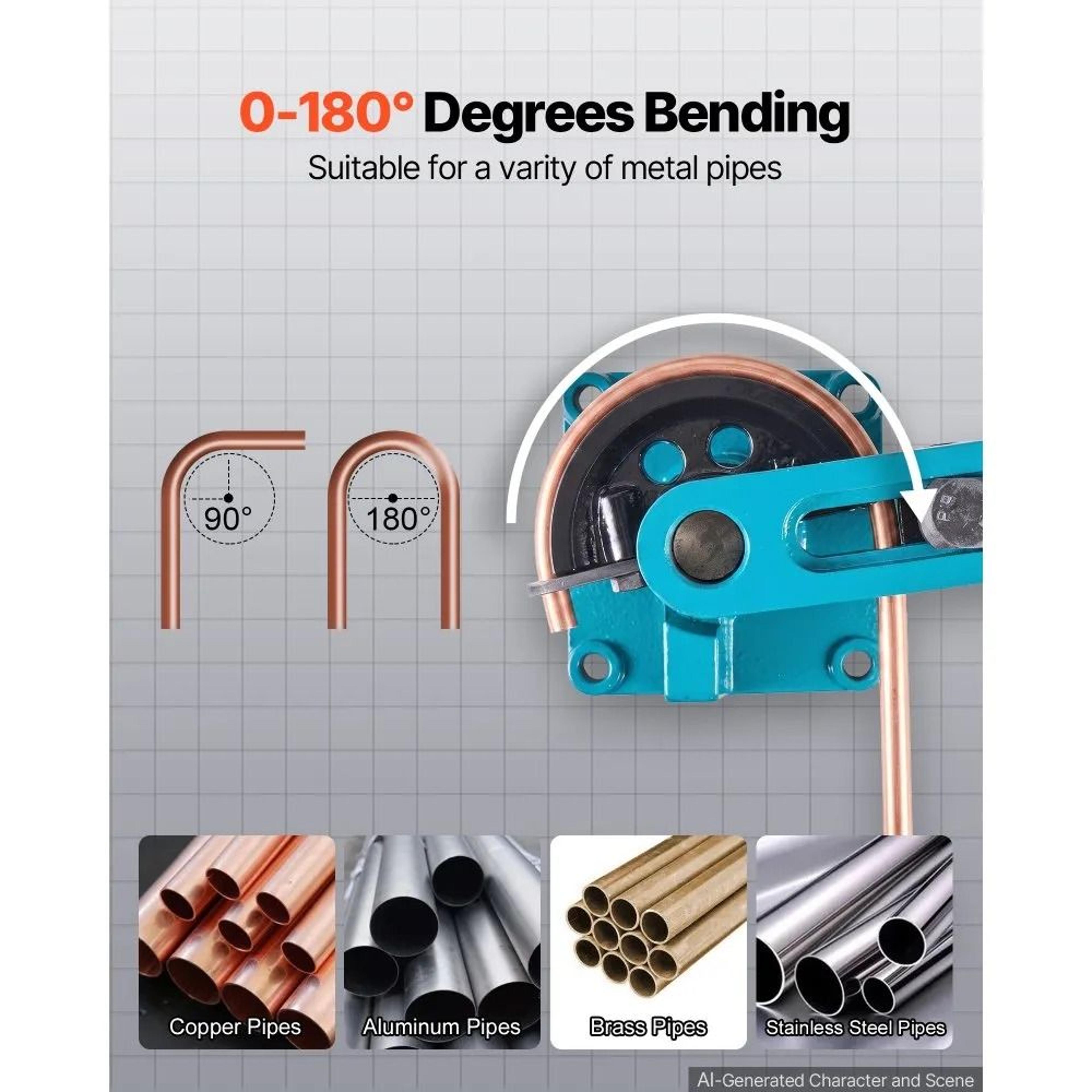 Manual Pipe Tube Bender 38 To 1 Inch With 7 Dies Heavy Duty Steel Tube Bending Tool 3