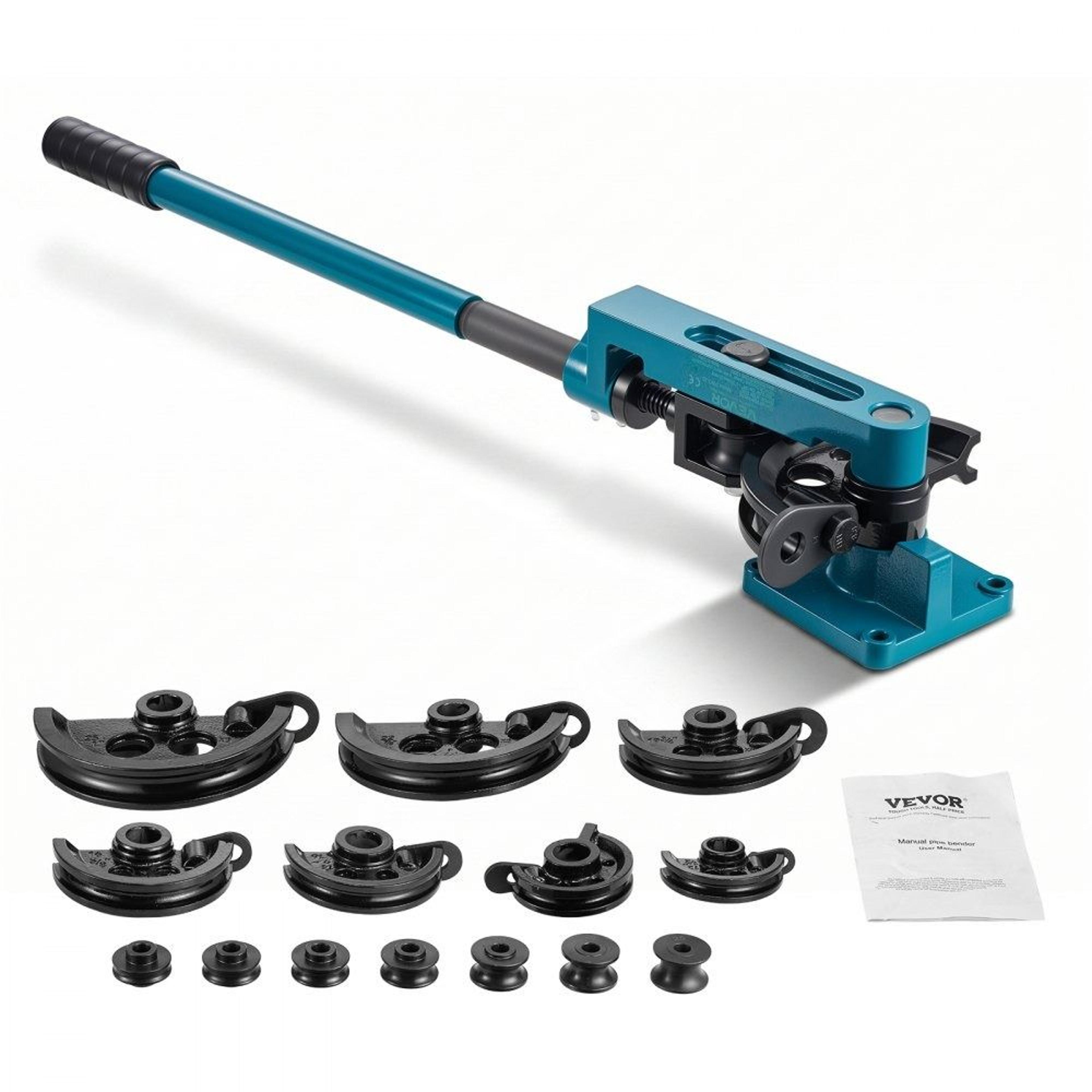 manual pipe tube bender 3/8 to 1 inch with 7 dies heavy duty steel tube bending tool