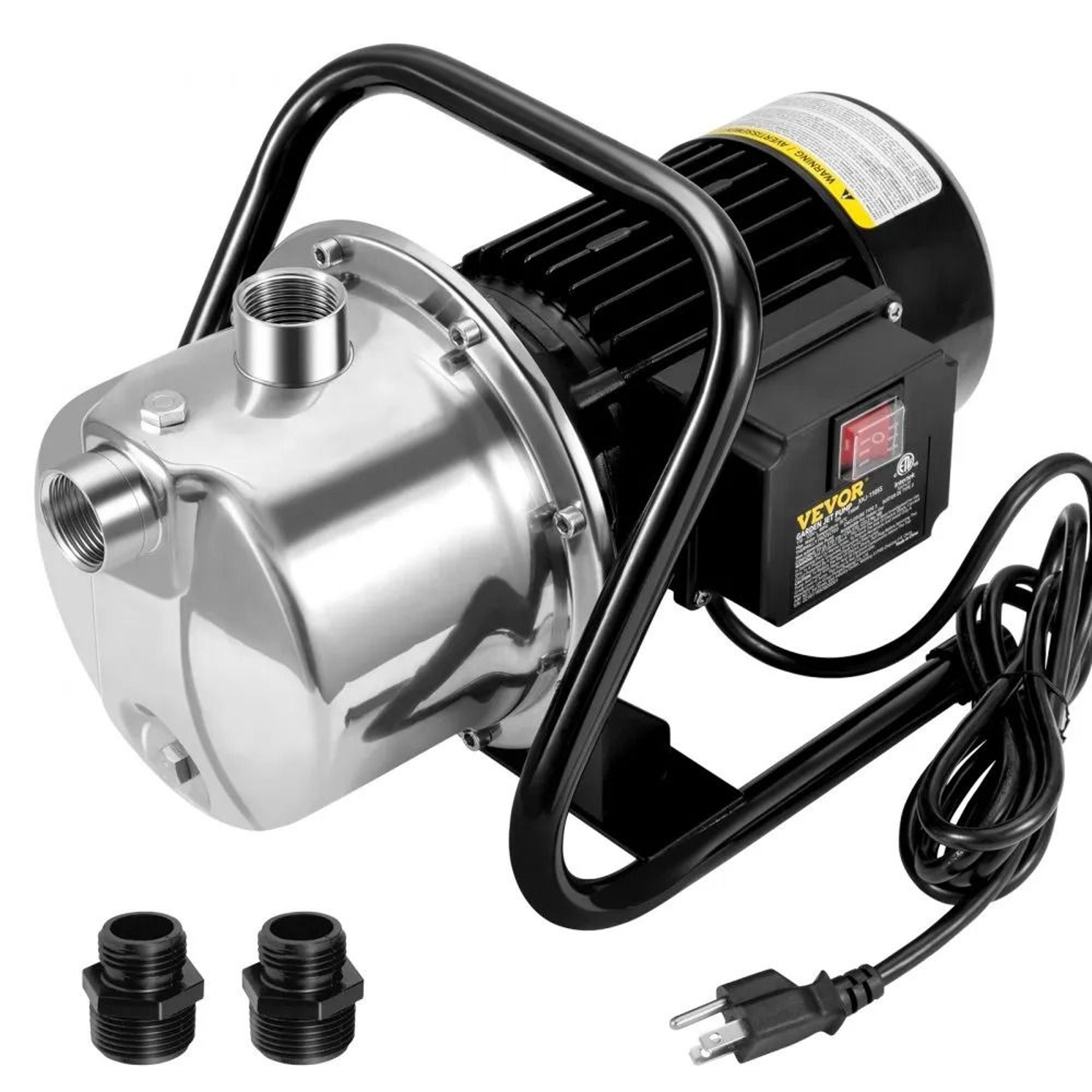 1.1hp shallow well pump portable stainless steel garden irrigation jet pump