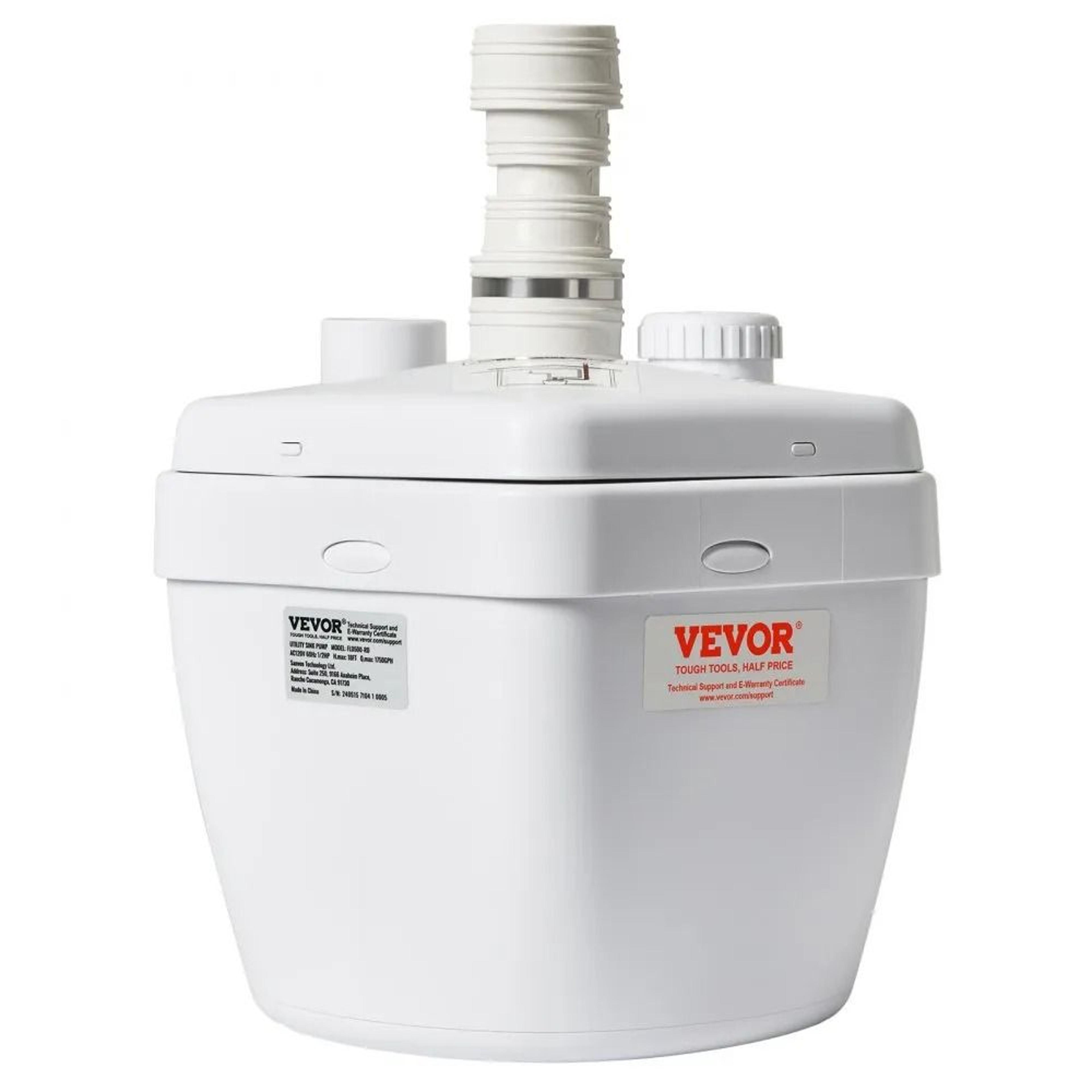 utility sink pump 1/3 hp 1750 gph under sink drain pump system for laundry basement