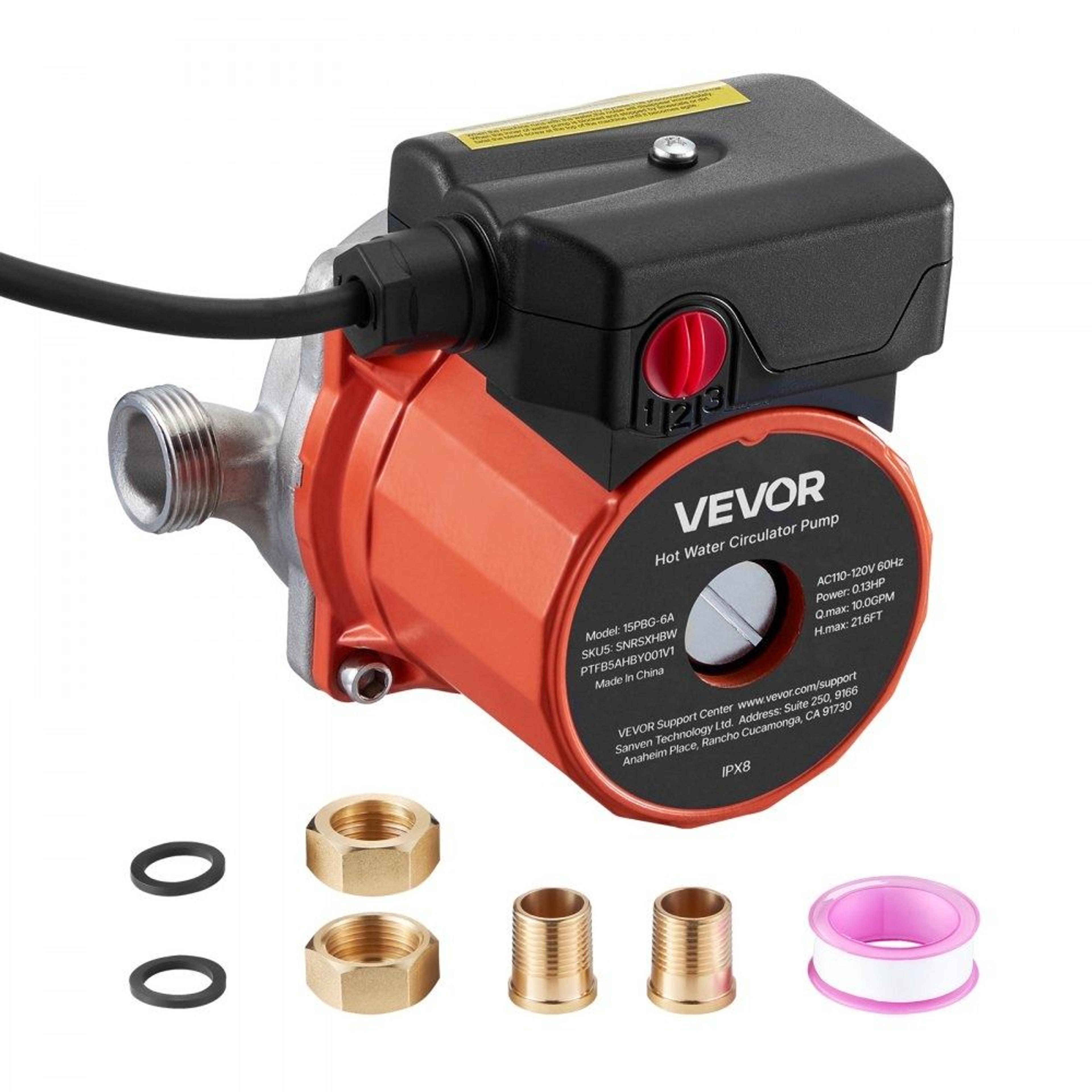 hot water recirculating pump 10 gpm 3 speed circulation pump for water heaters