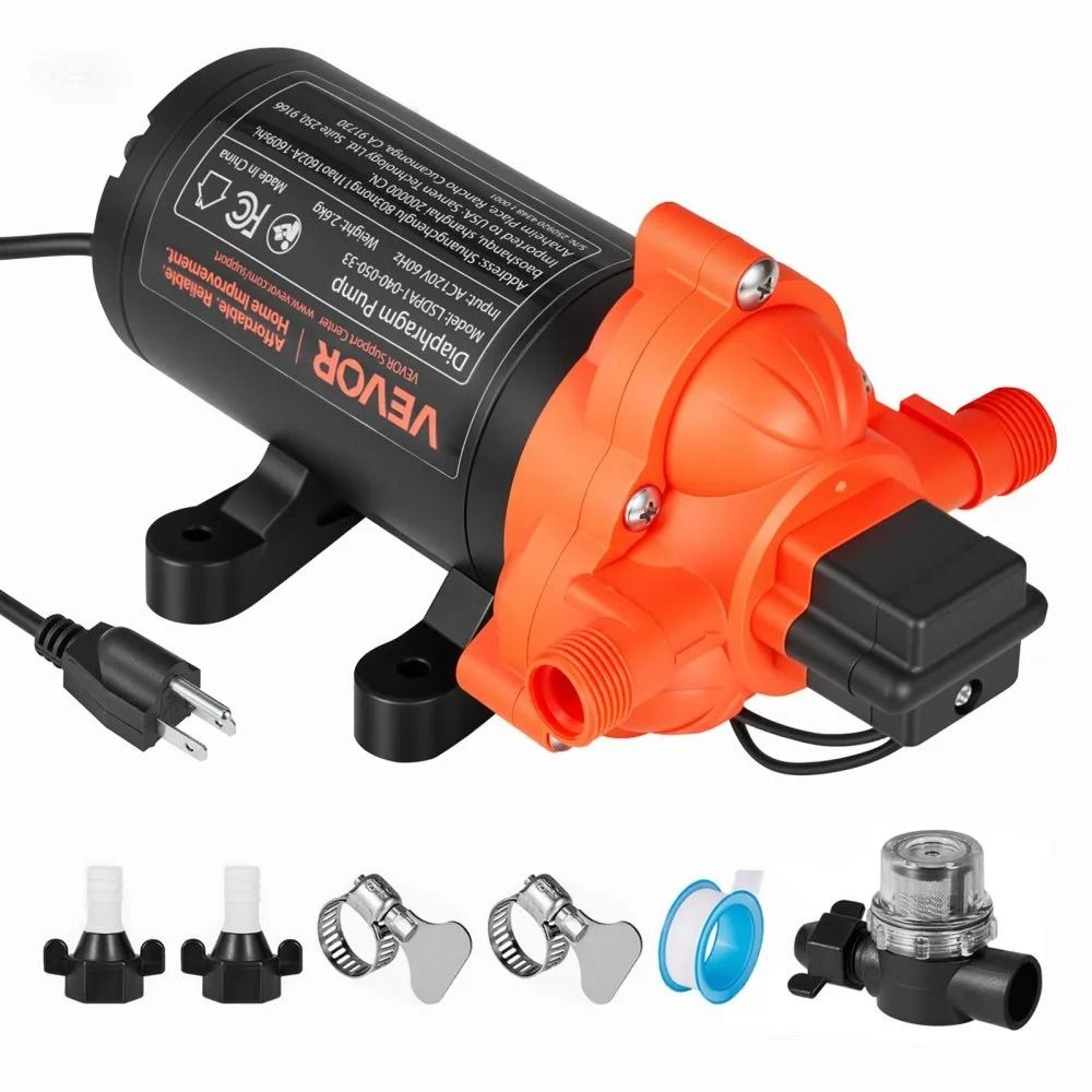 4 gpm water pressure pump 110v ac diaphragm pump with automatic pressure switch