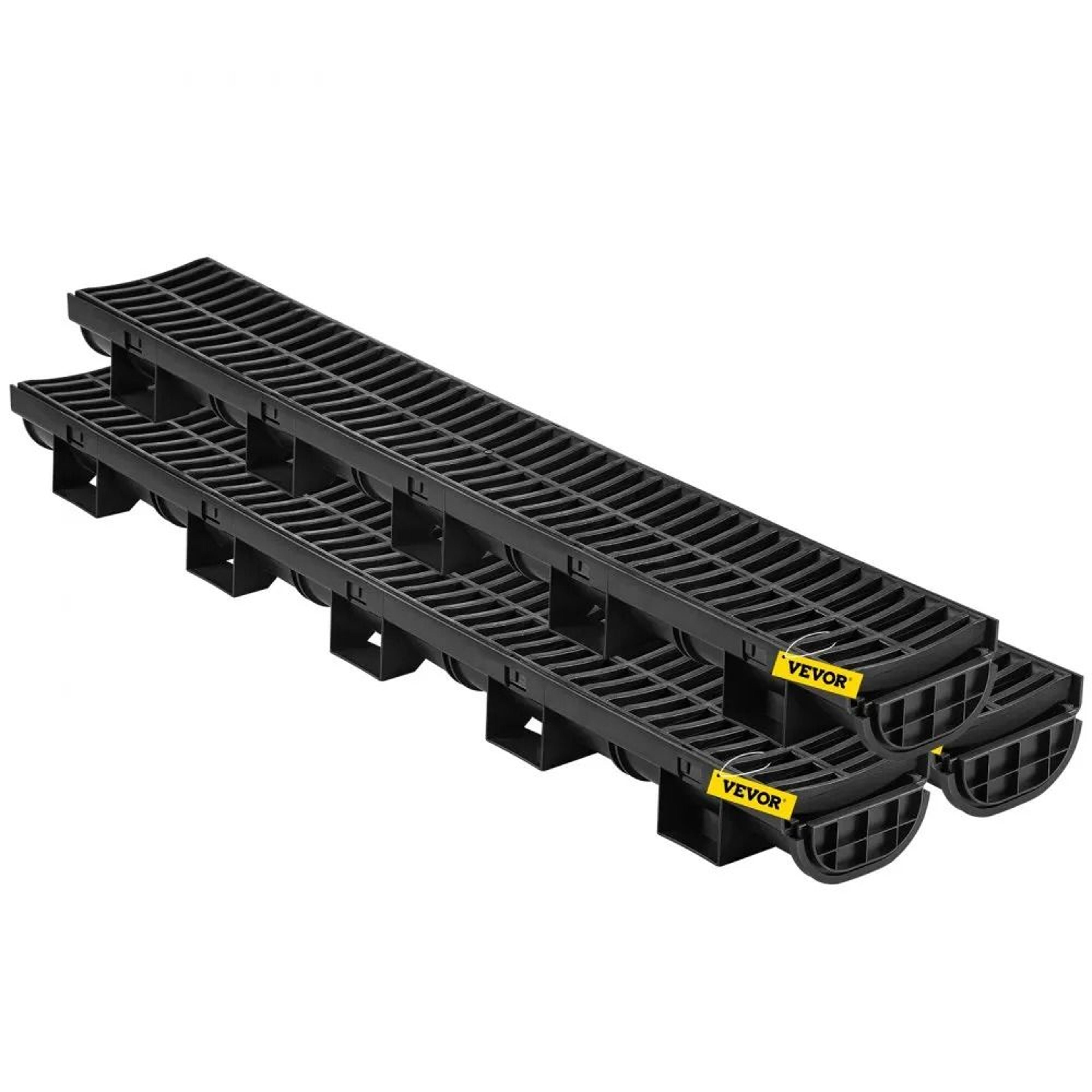 trench drain system with plastic grate 5.7x3.1 inch hdpe channel drain kit for driveway garden and garage