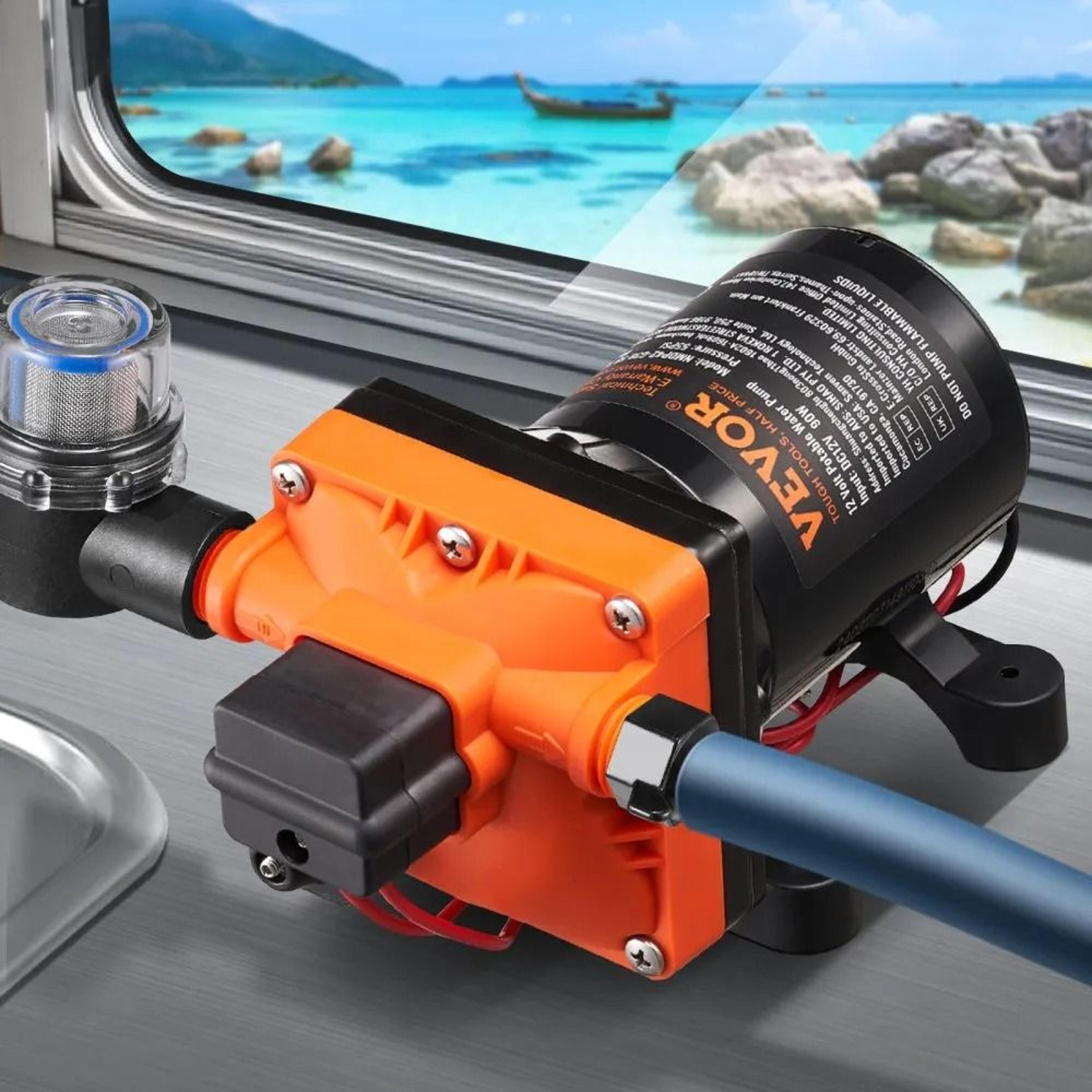 12V Water Pump 3GPM Diaphragm Pump With Adjustable Pressure Switch For RV Marine Camper 6