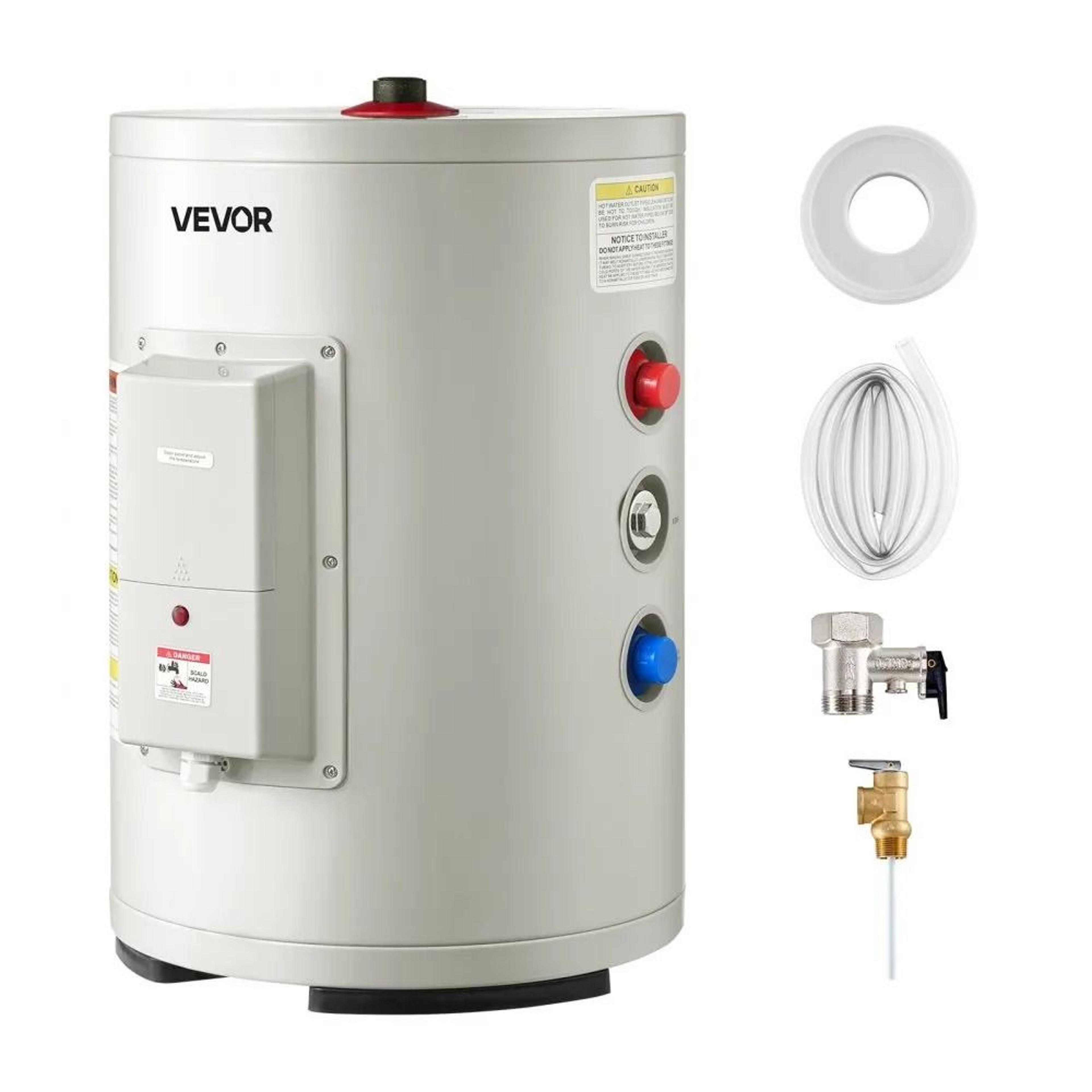 6 gallon electric tank water heater 1600w point of use hot water heater with led display for rvs and apartments