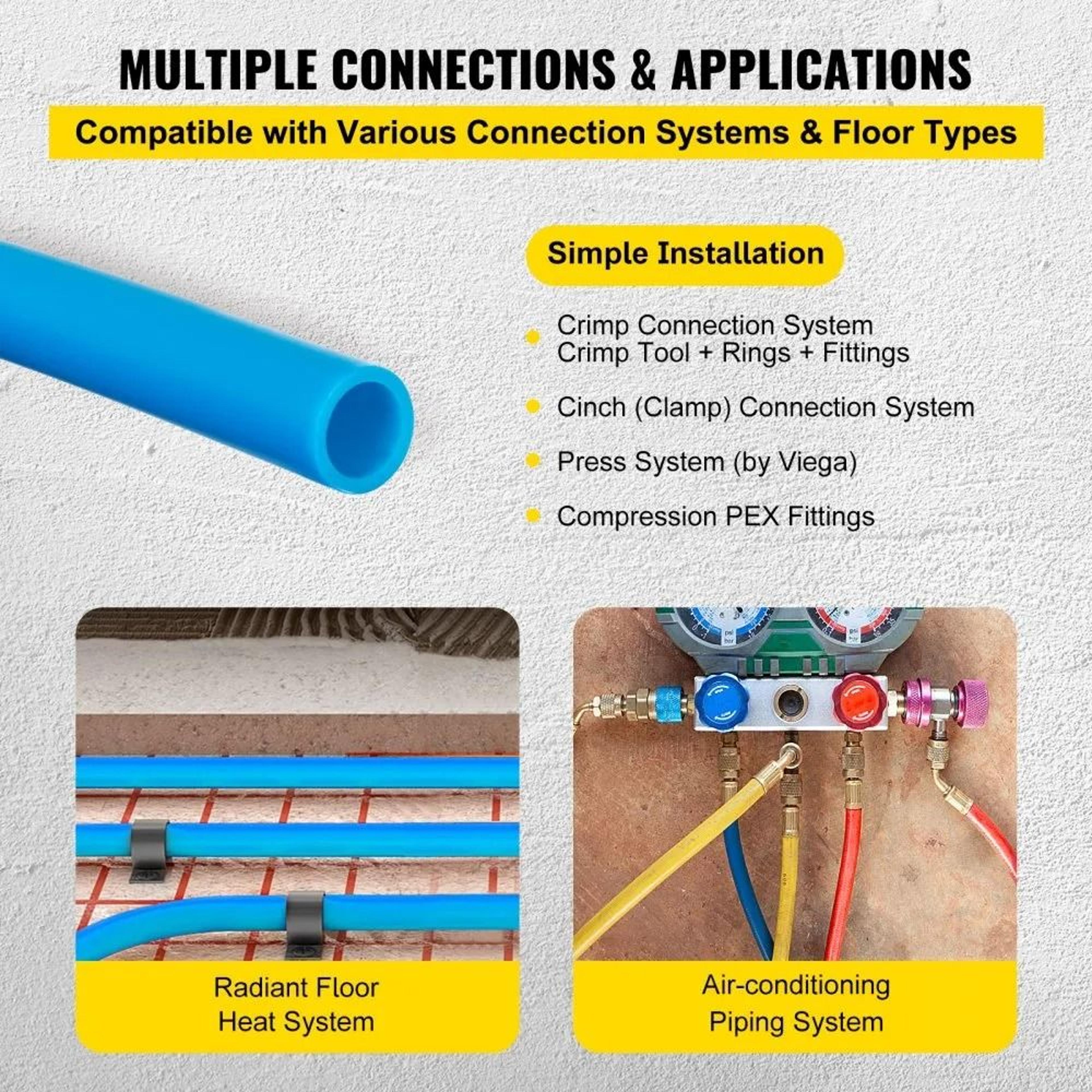 1 Inch PEX Tubing 300ft Blue PEX Pipe For Hot Cold Water Plumbing And Radiant Heating 2