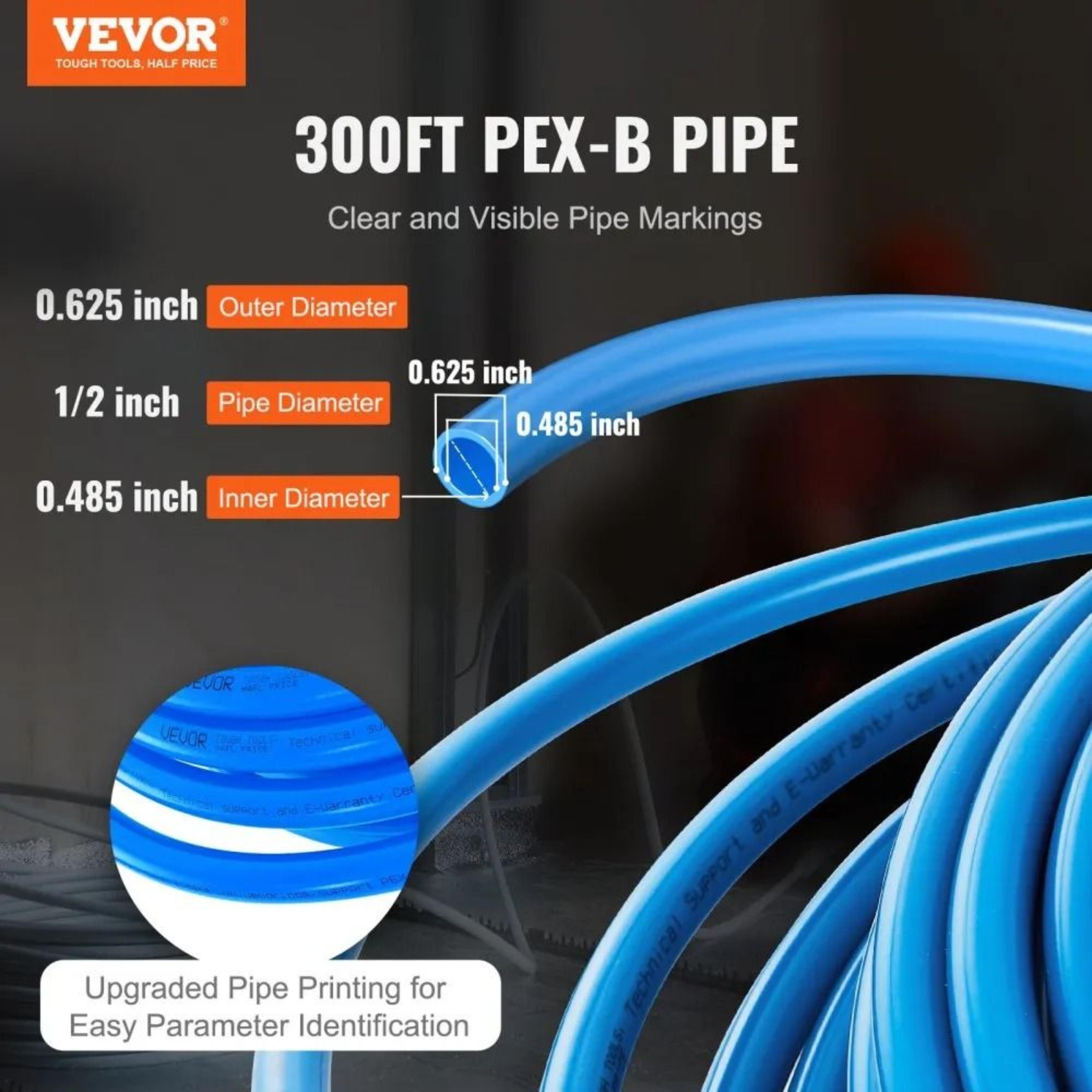 12 Inch PEX Pipe 300FT PEX B Flexible Tubing For Hot Cold Water Plumbing 1