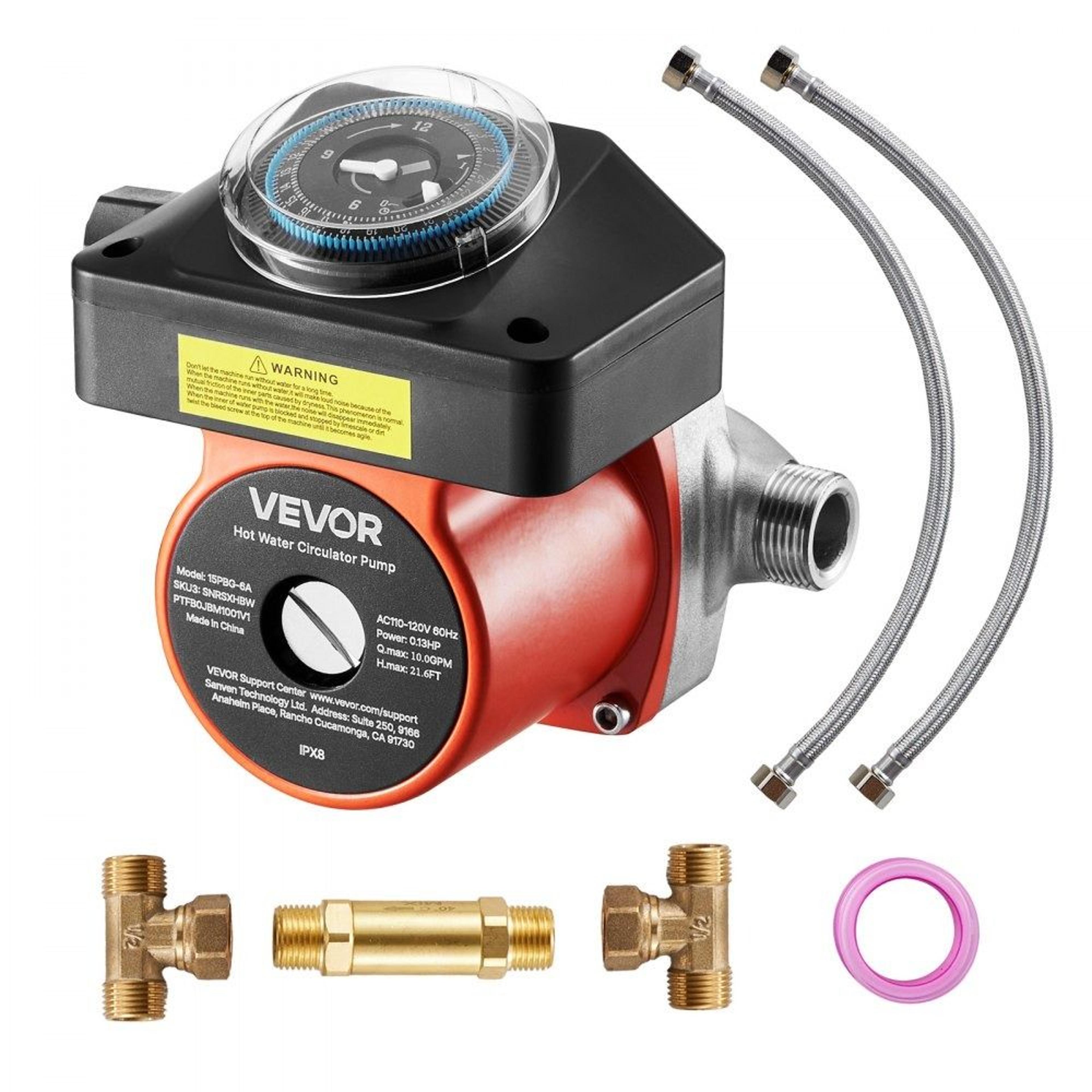 hot water recirculating pump with timer stainless steel instant circulation system