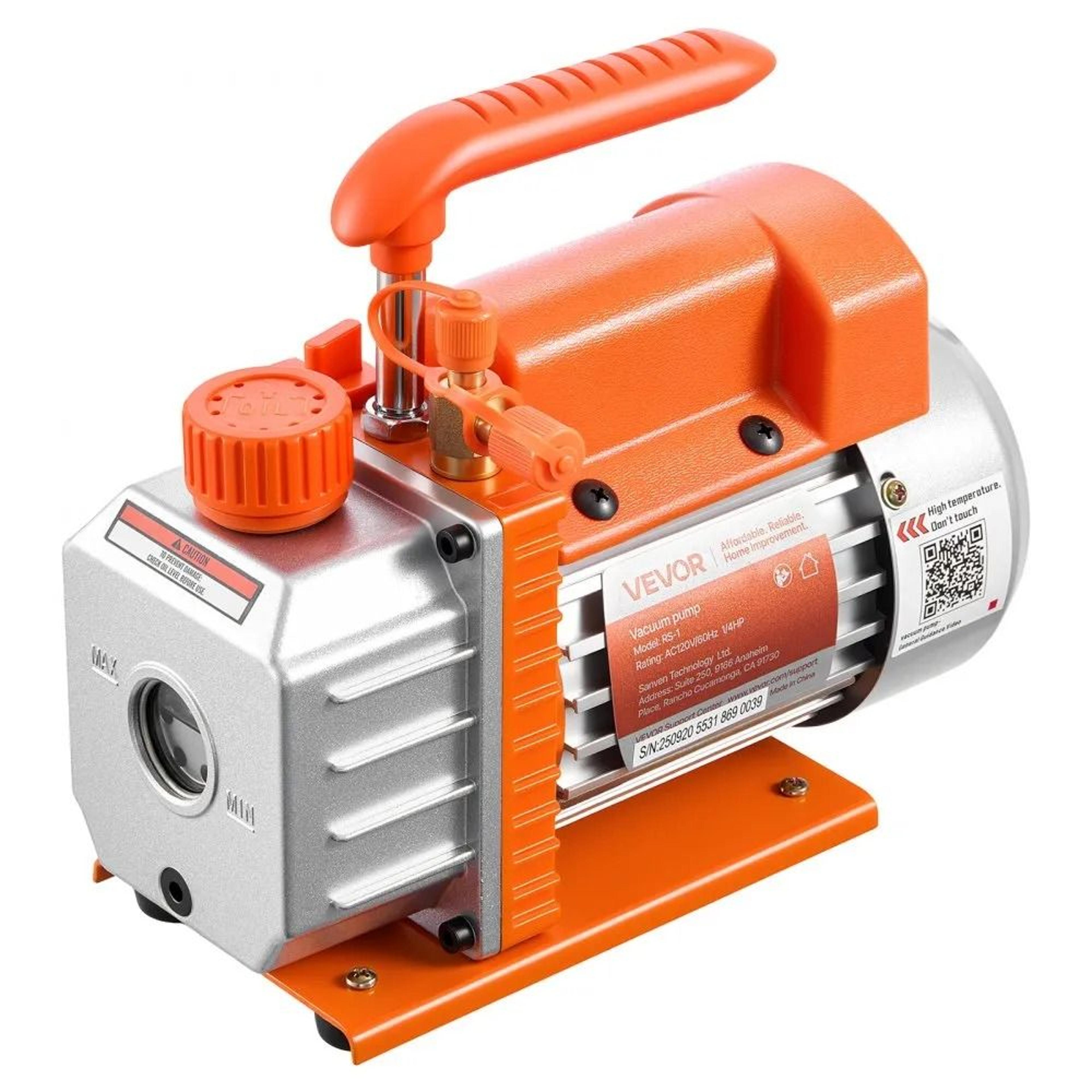 3.5 cfm vacuum pump 1/4 hp hvac ac refrigerant rotary vane pump with oil included