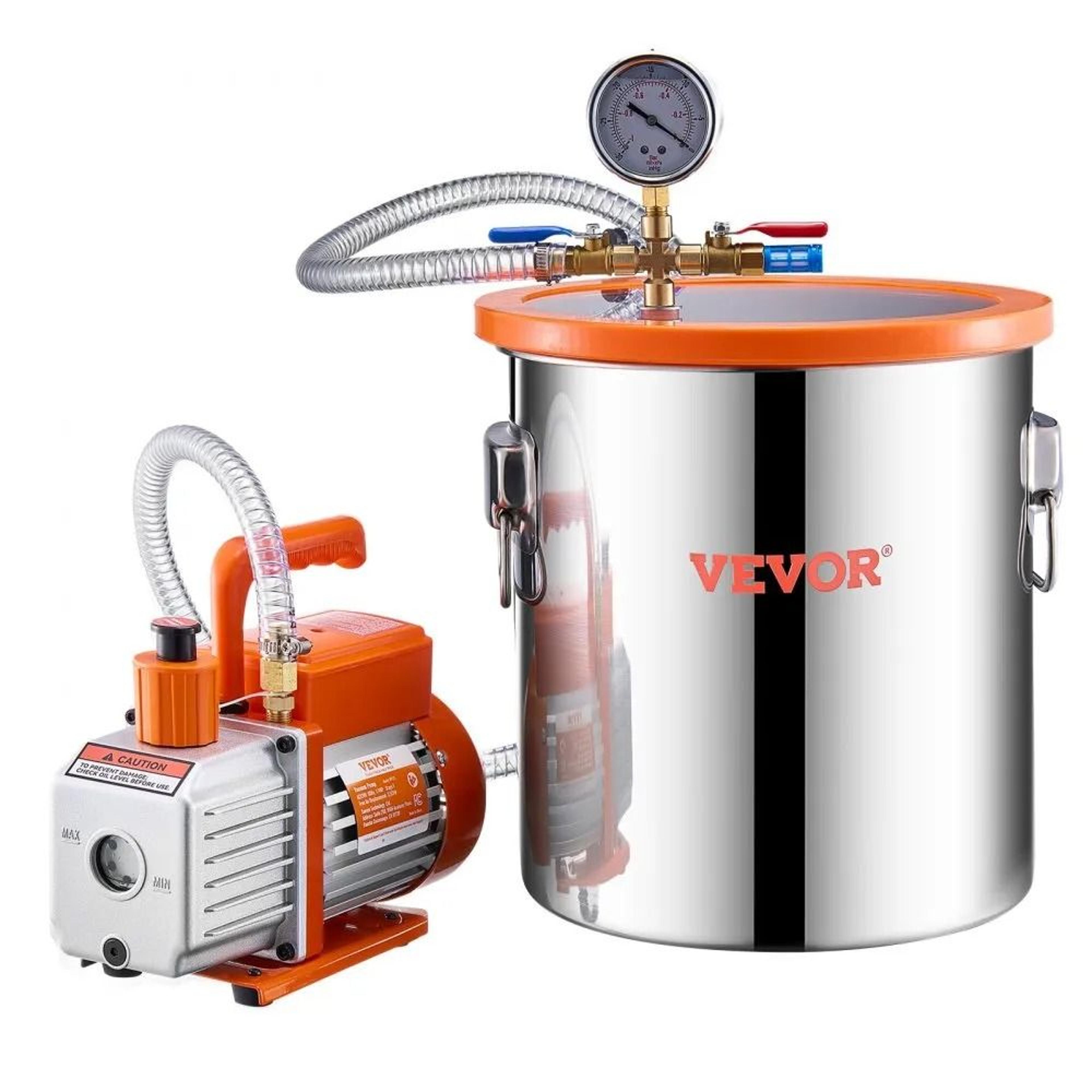 5 Gallon Vacuum Chamber And 35 CFM Pump Kit For Resin Degassing And Silicone Bubble Removal 7