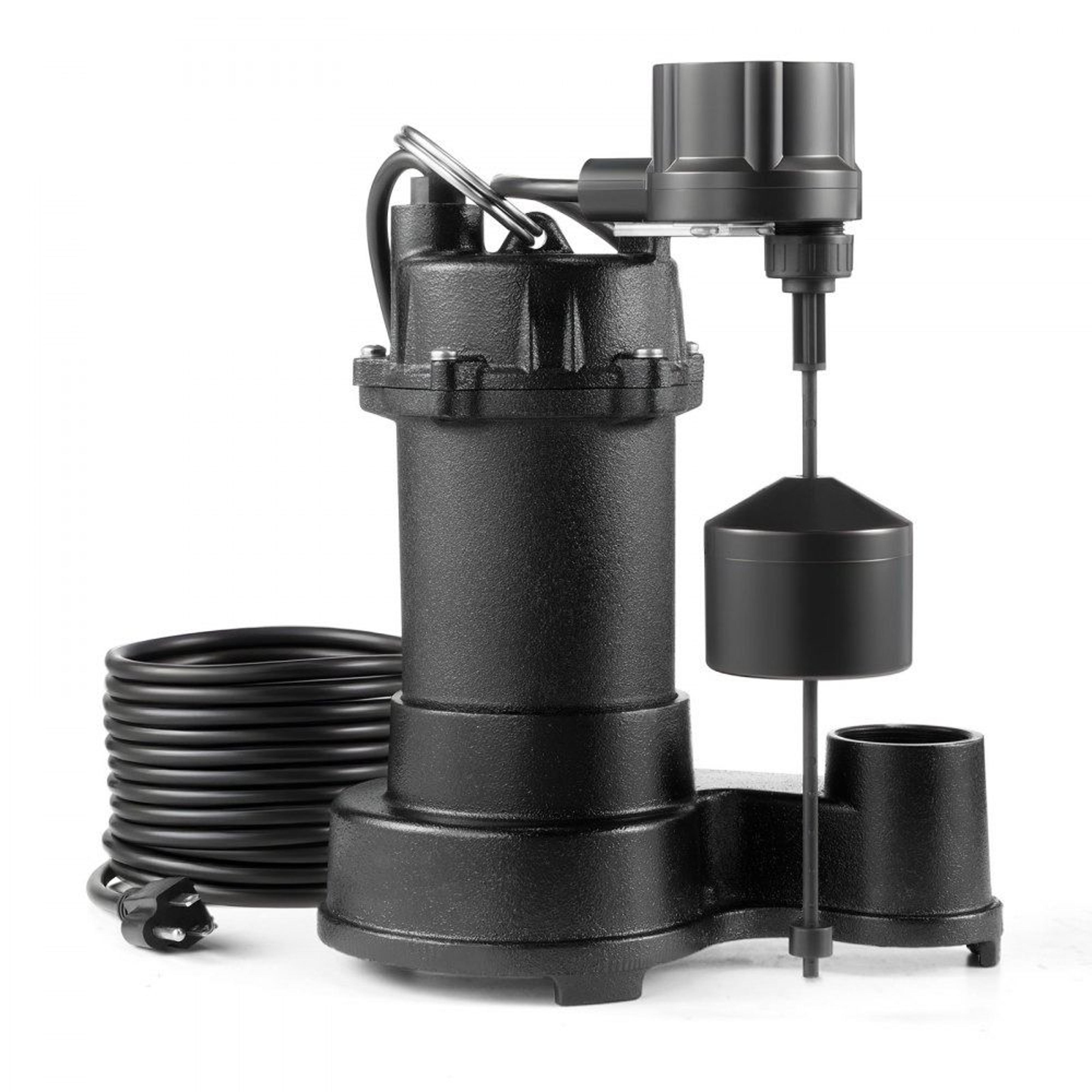 1/3 hp submersible sewage pump 3000 gph cast iron effluent pump with auto float switch