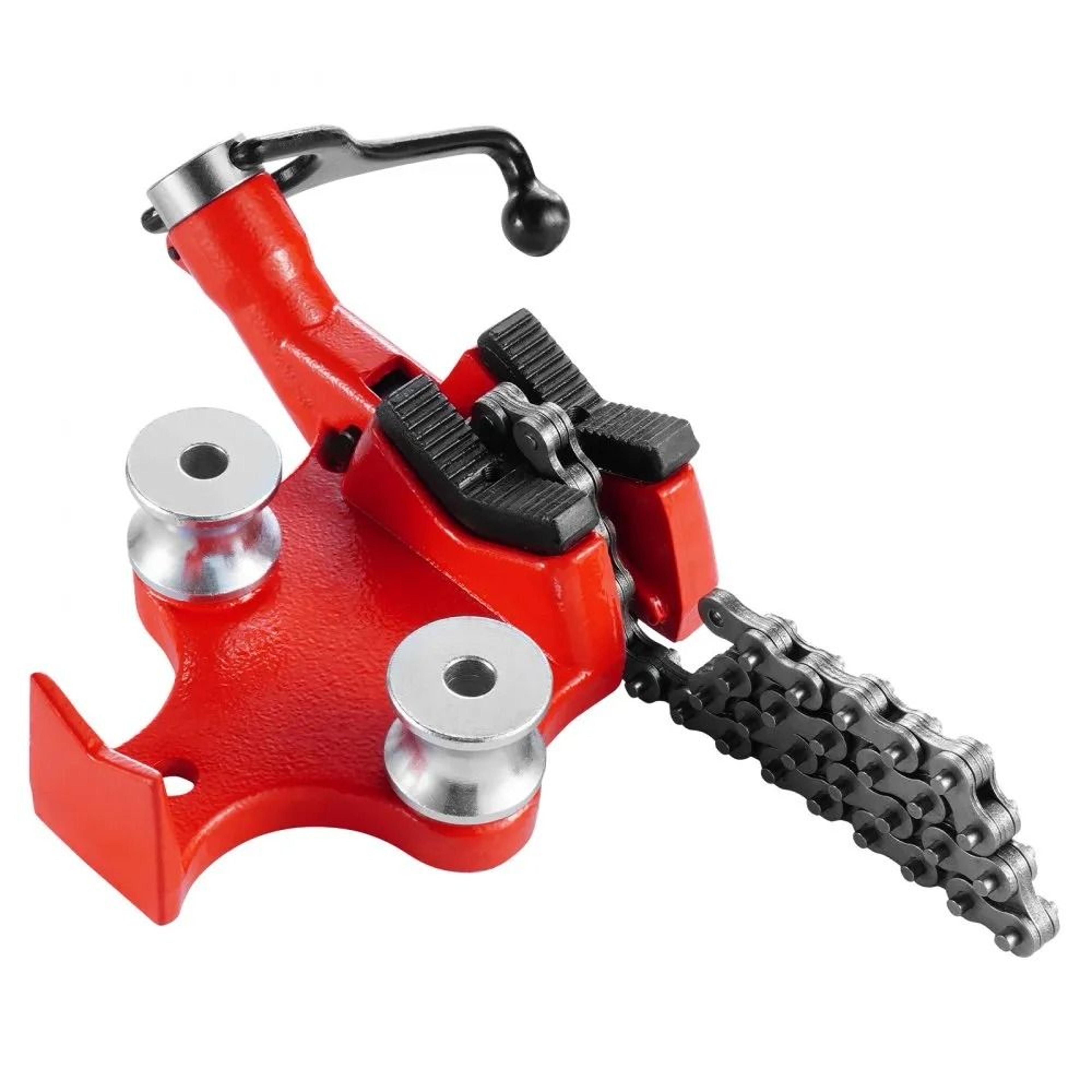 Heavy Duty Pipe Chain Vise 18 To 5 Inch Capacity With Hitch Mount Holder And Adjustable Height 8