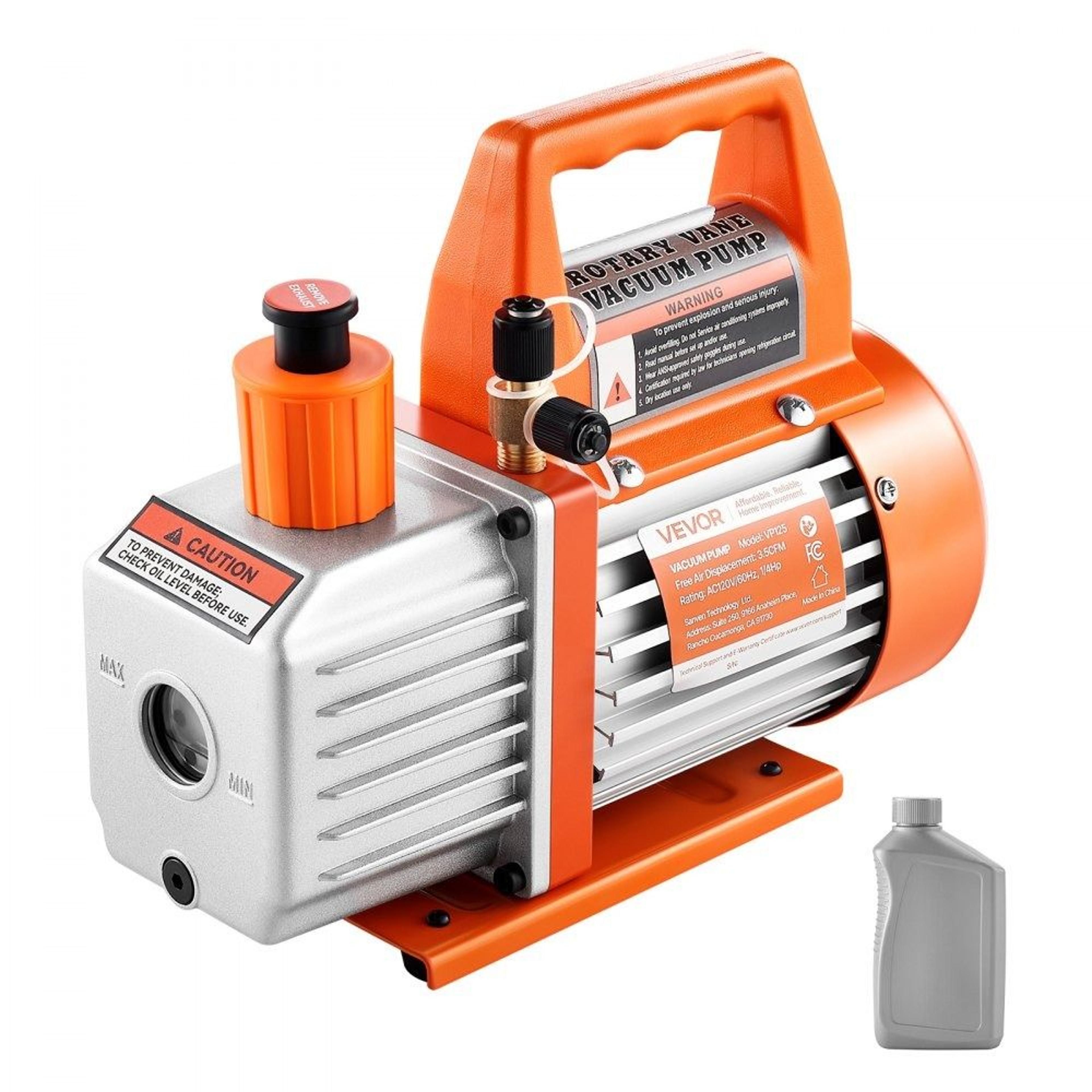 3.5 cfm hvac vacuum pump single stage rotary vane ac pump with oil for r134a r22 r410a systems