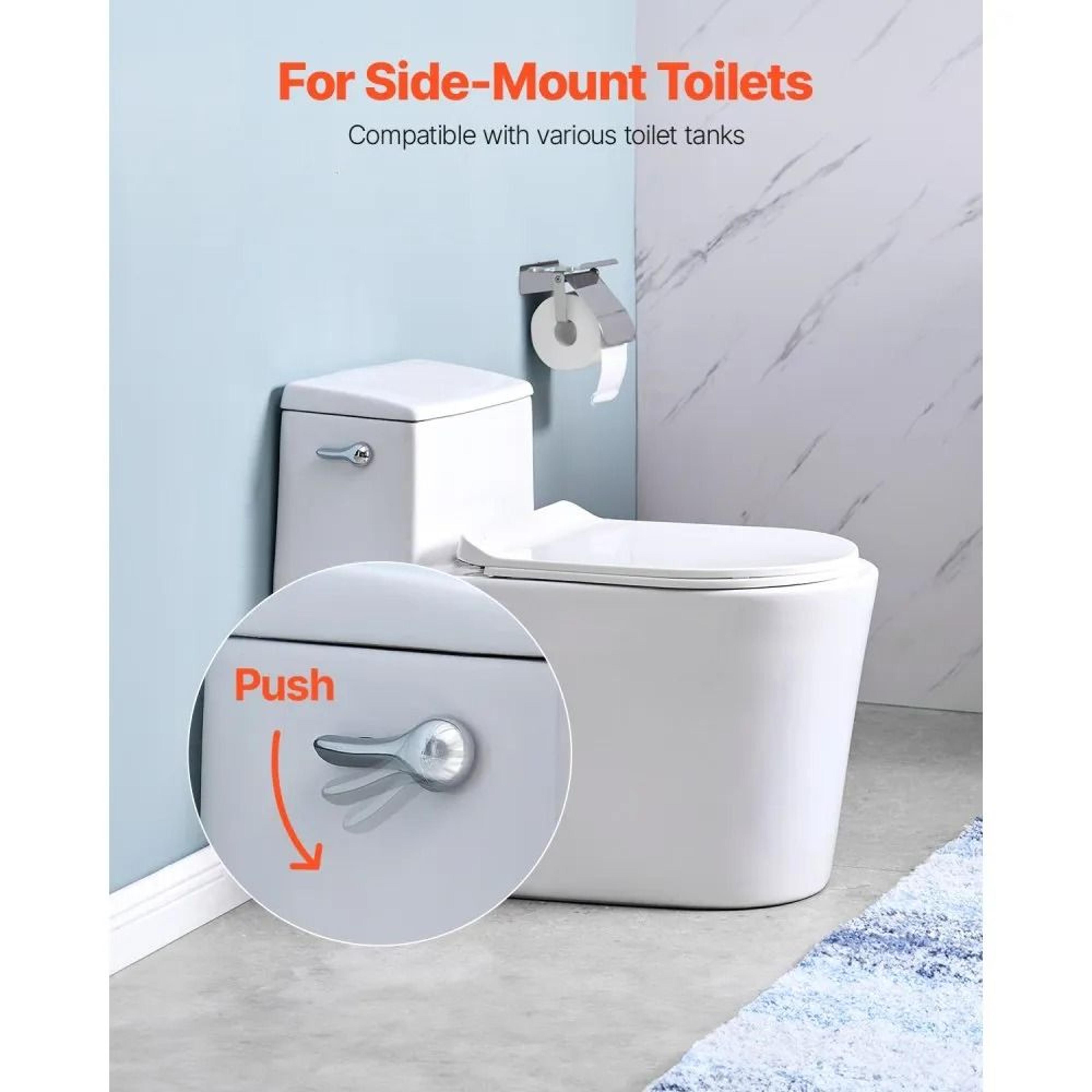Universal Toilet Handle Replacement Kit Chrome Side Mount Flush Lever With Stainless Steel Chain 1