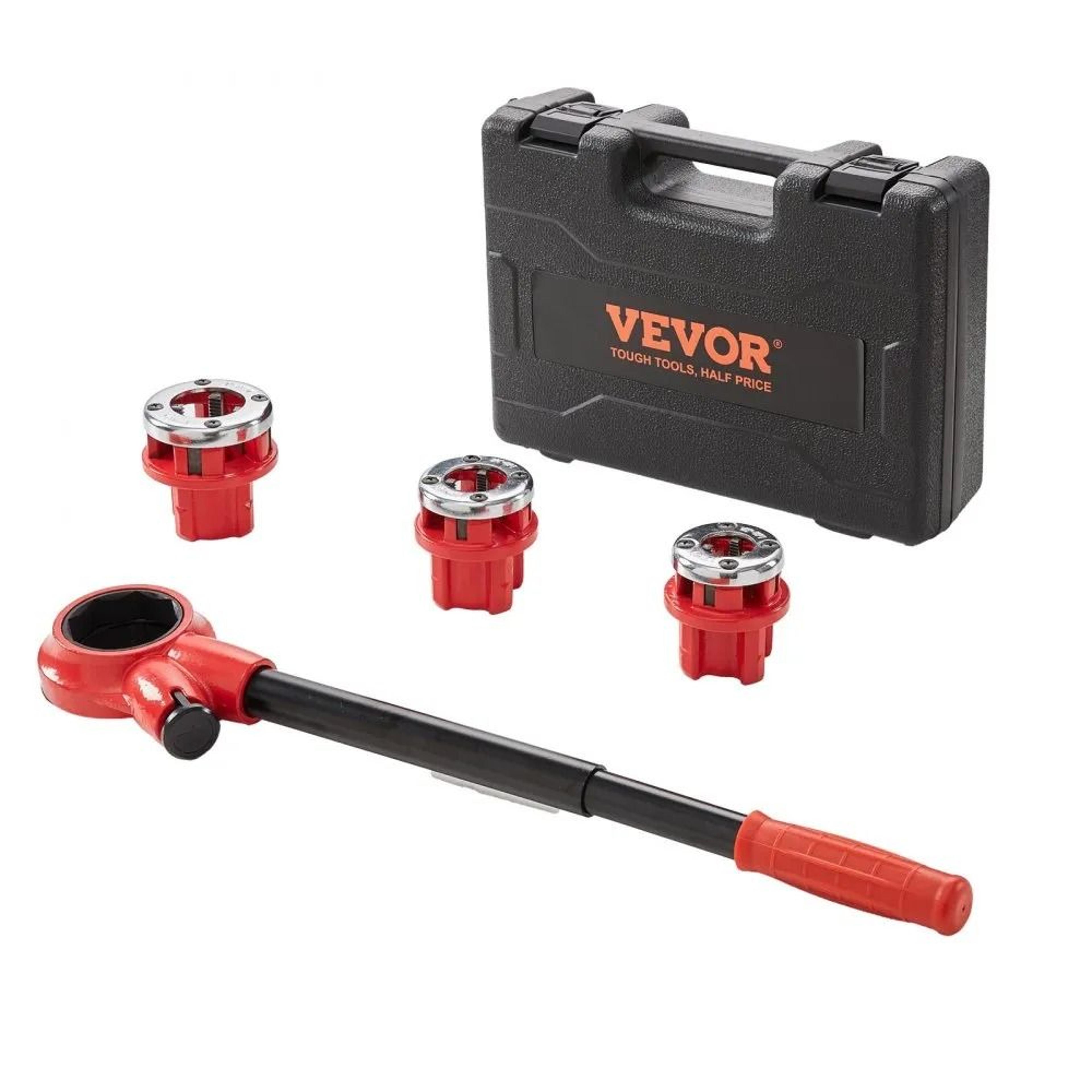 ratchet pipe threader kit 1/2 3/4 1 inch npt manual pipe threading tool set