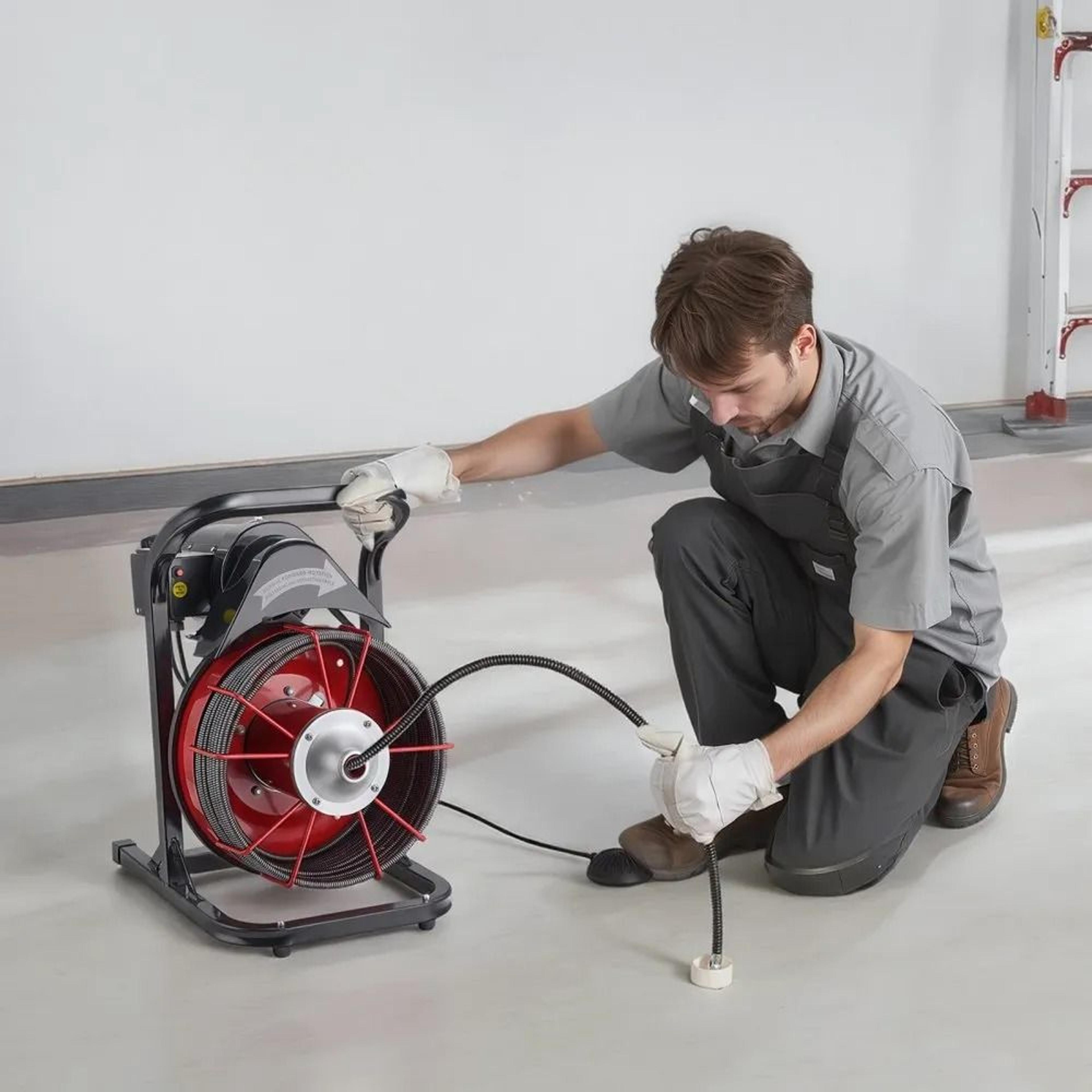 75 FT Drain Cleaner Machine Sewer Snake Auger With 4 Cutters For 2 To 6 Inch Pipes 6