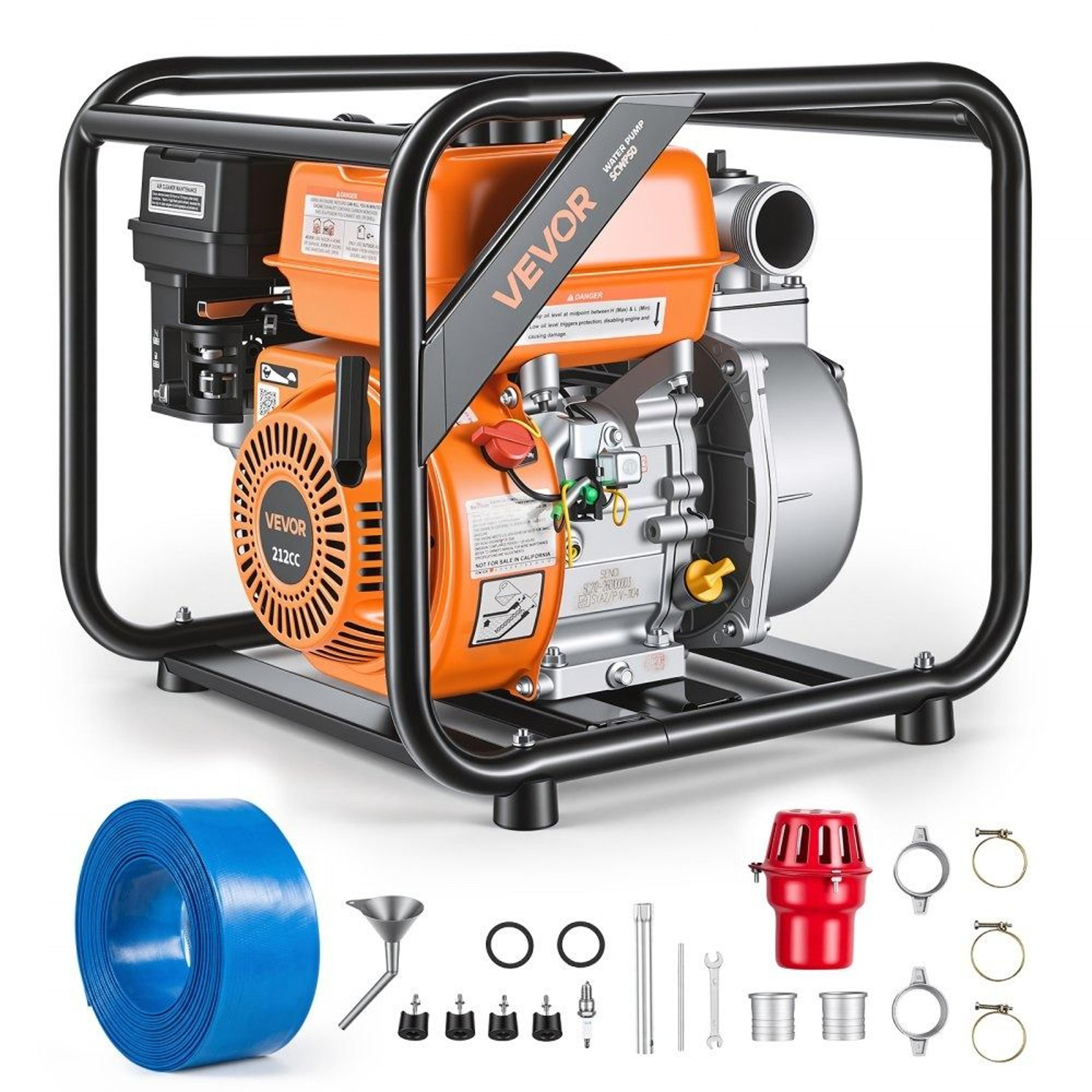 7hp gas powered water pump 132 gpm semi trash water transfer pump