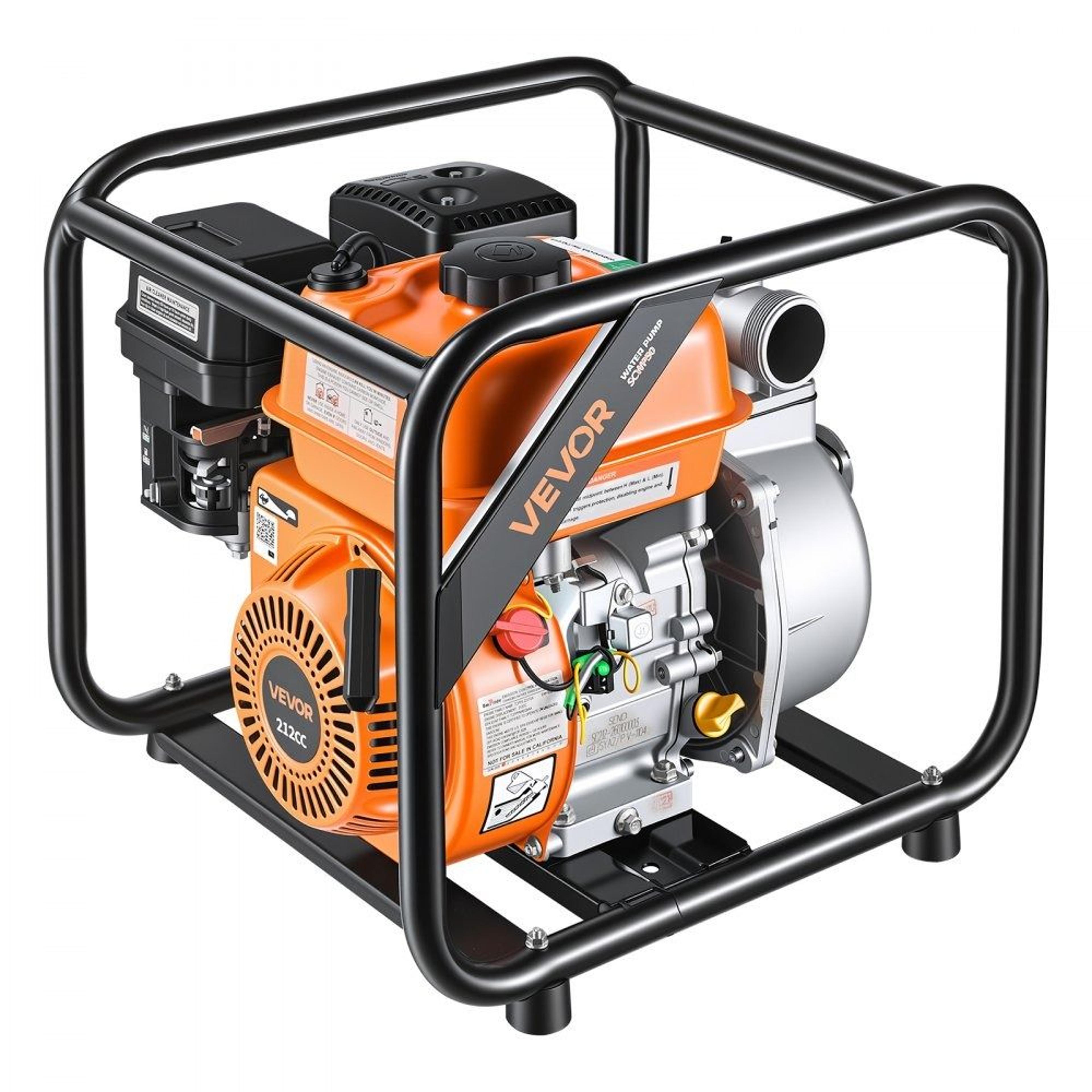 7HP Gas Powered Water Pump 132 GPM Semi Trash Water Transfer Pump 8