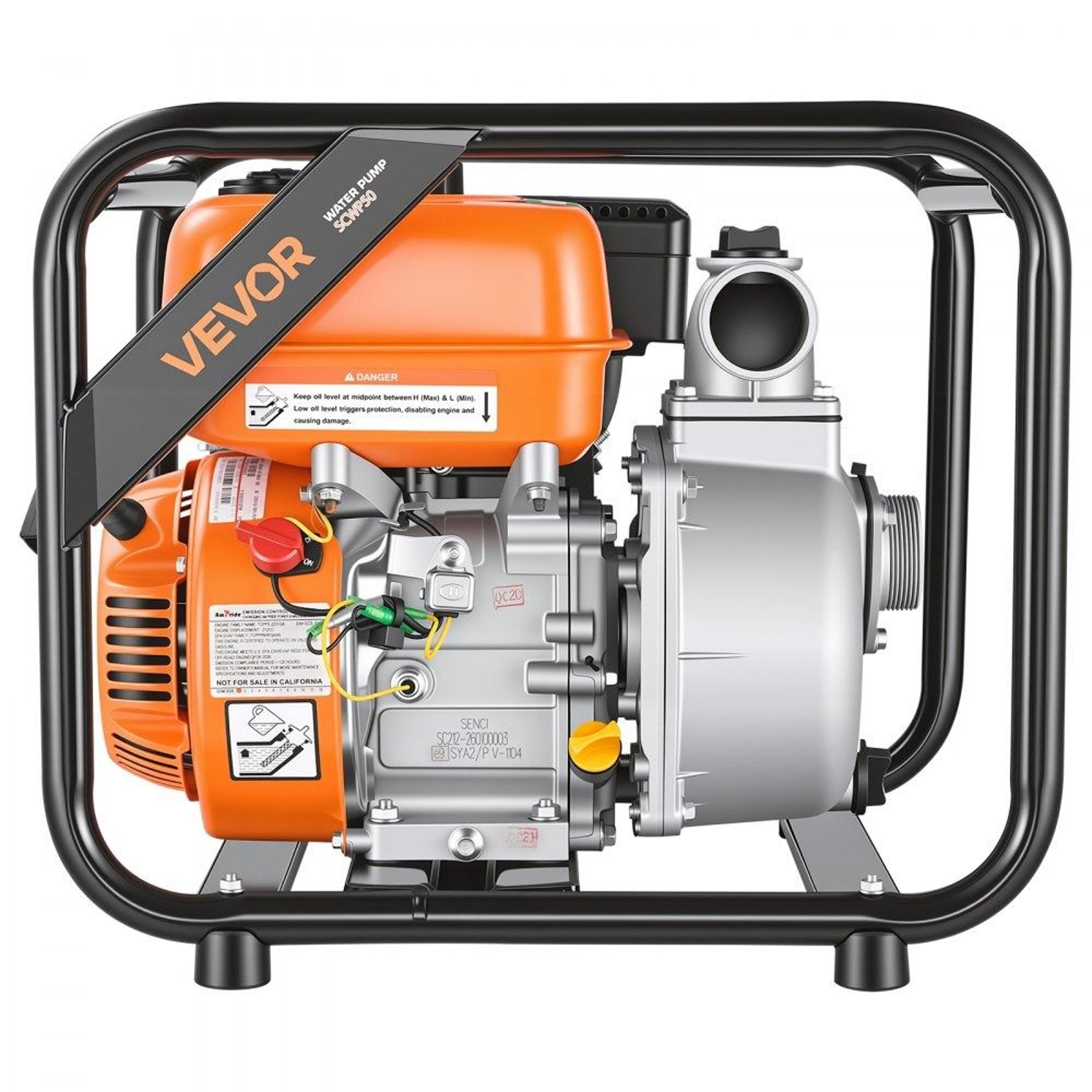 7HP Gas Powered Water Pump 132 GPM Semi Trash Water Transfer Pump 9