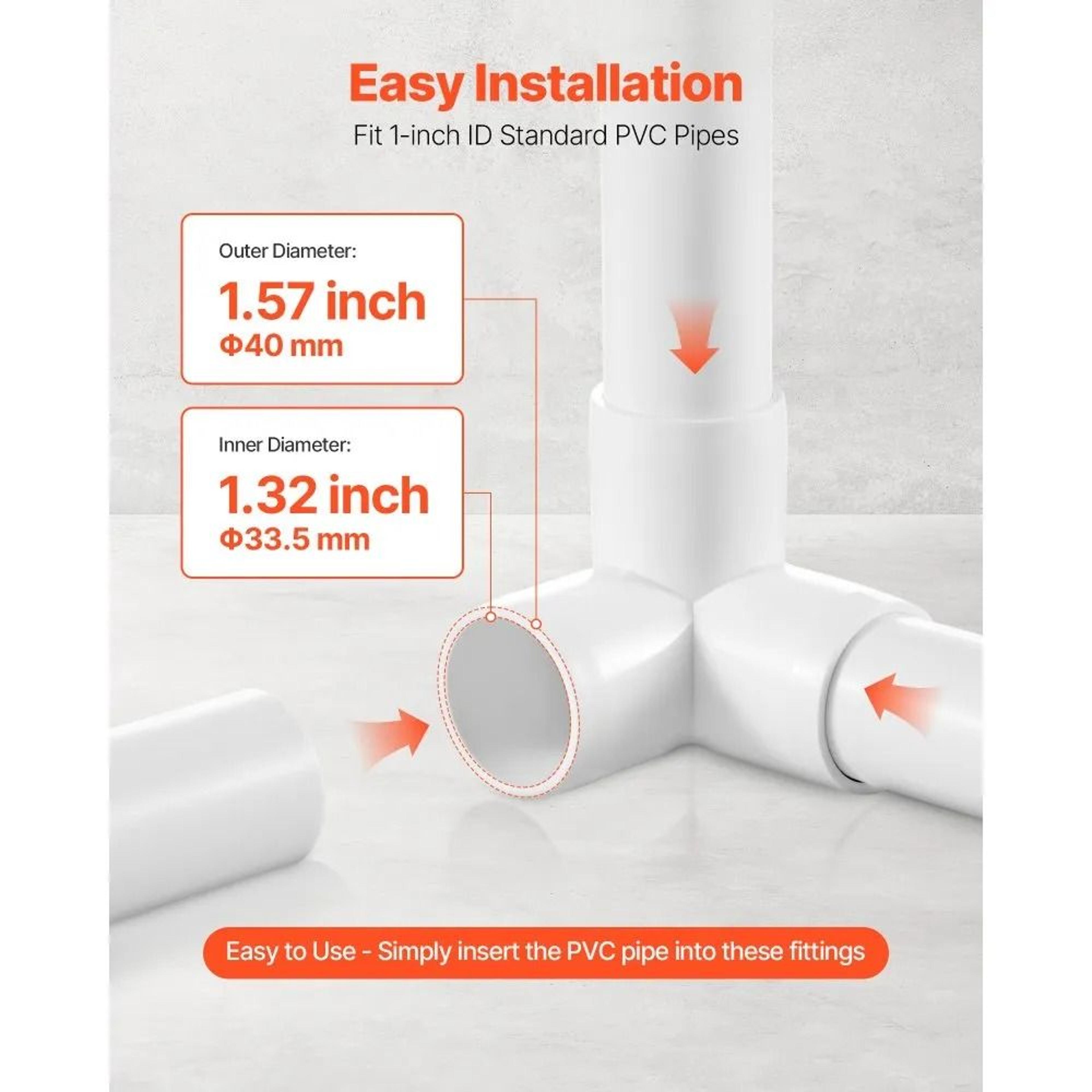 3 Way PVC Fittings 10 Pack 1 Inch Pipe Tee Connectors For DIY Frames Storage Racks And Garden Proje 2