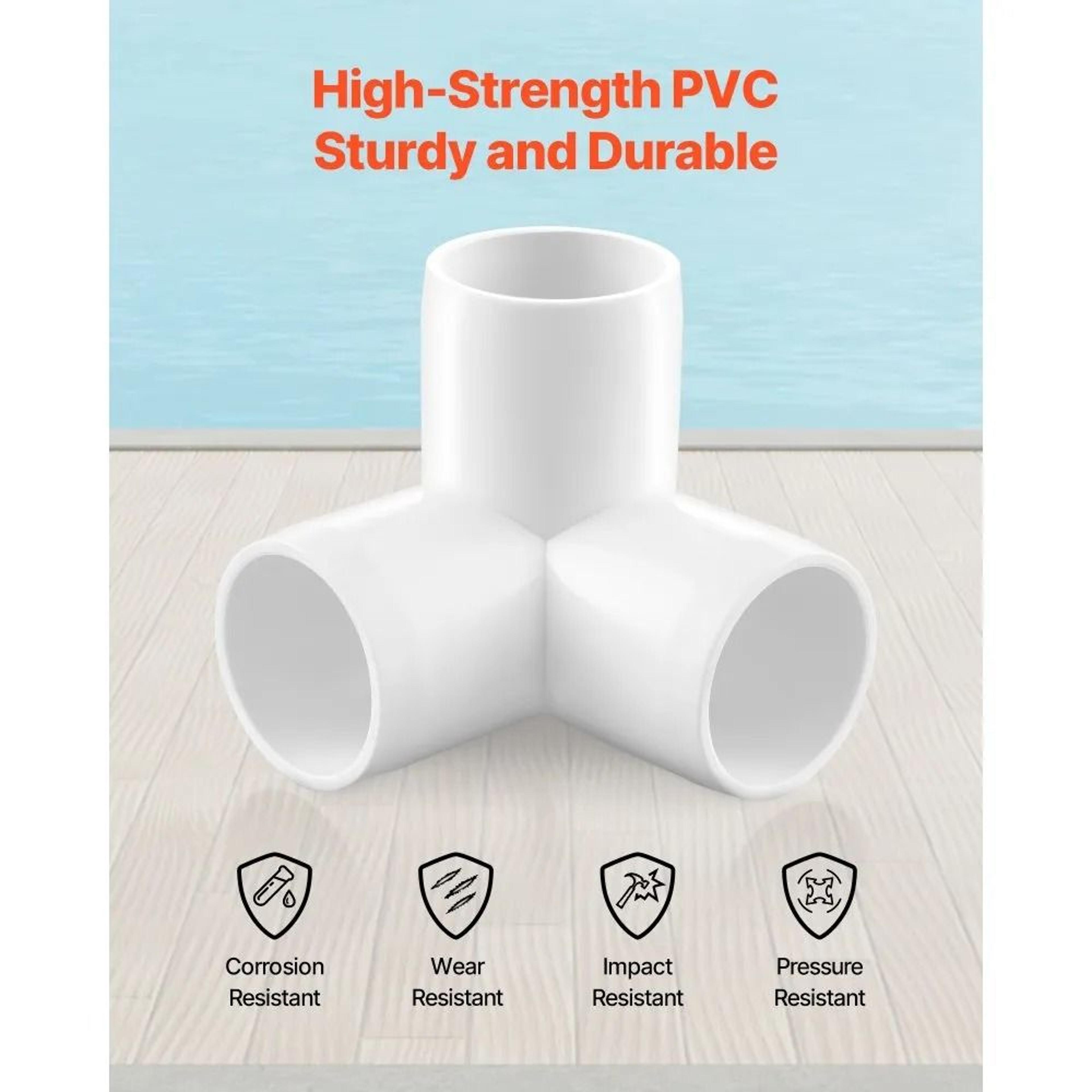 3 Way PVC Fittings 10 Pack 1 Inch Pipe Tee Connectors For DIY Frames Storage Racks And Garden Proje 1